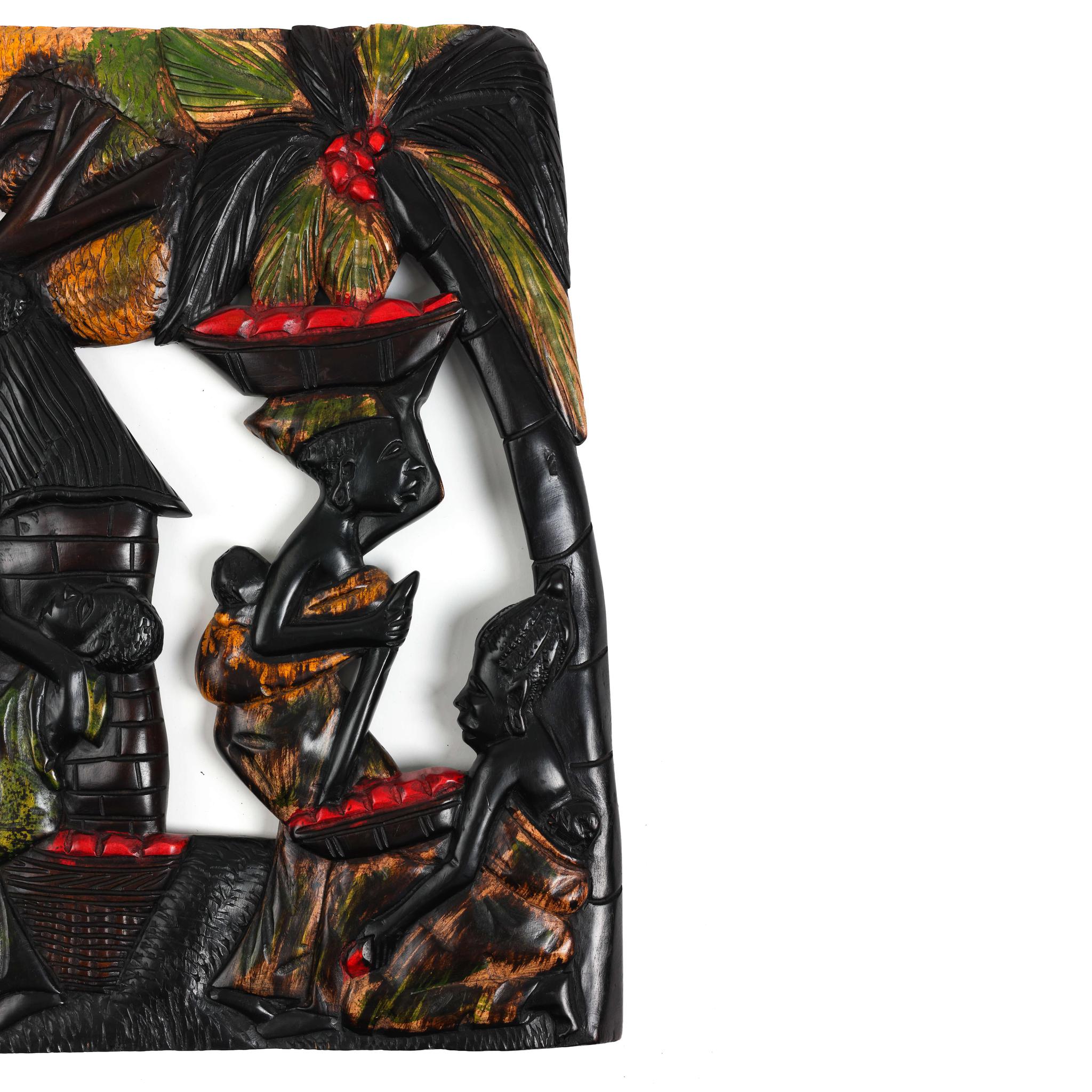 Hand-Carved Wall Art - African Village