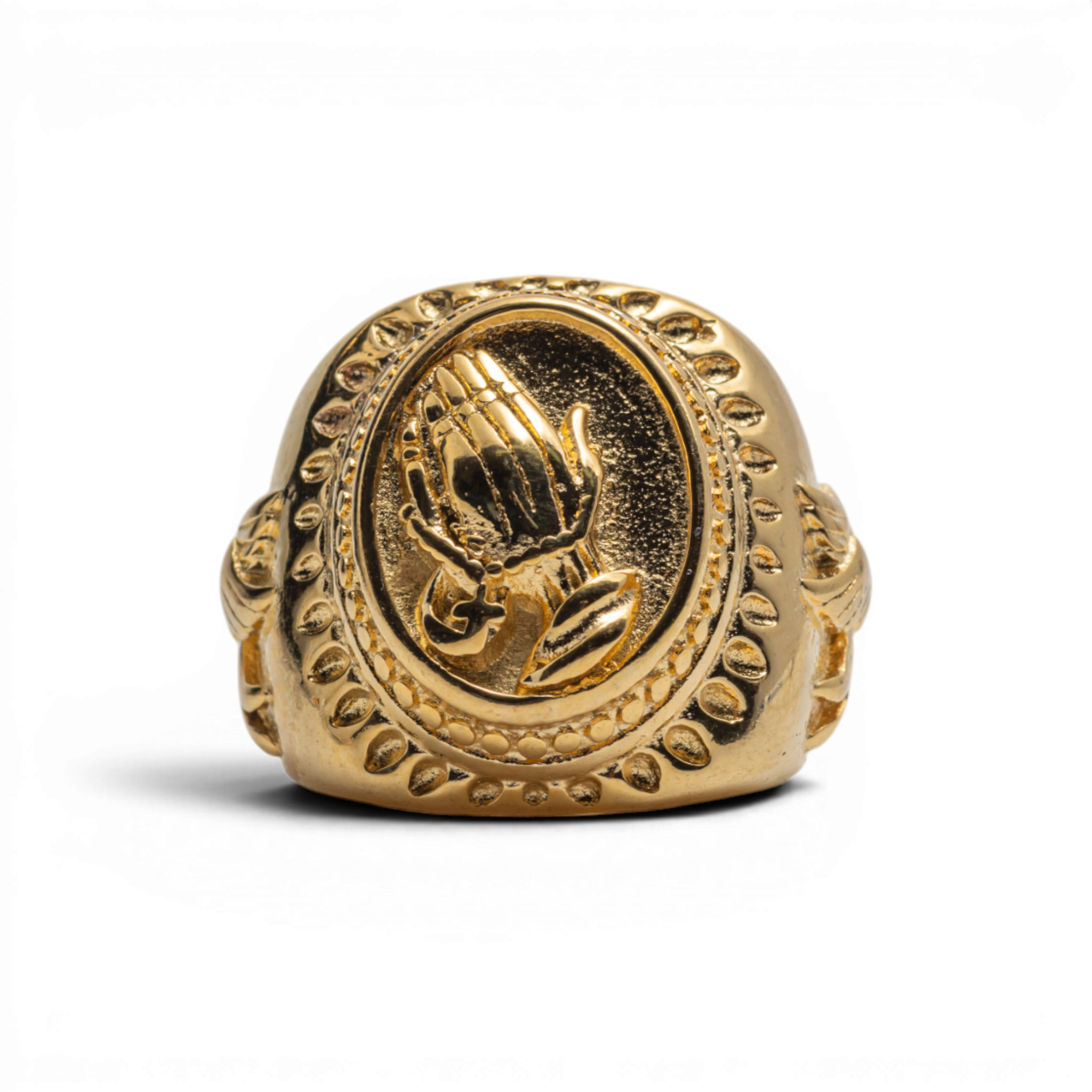 Gold-Tone Praying Hands & Dove Statement Ring