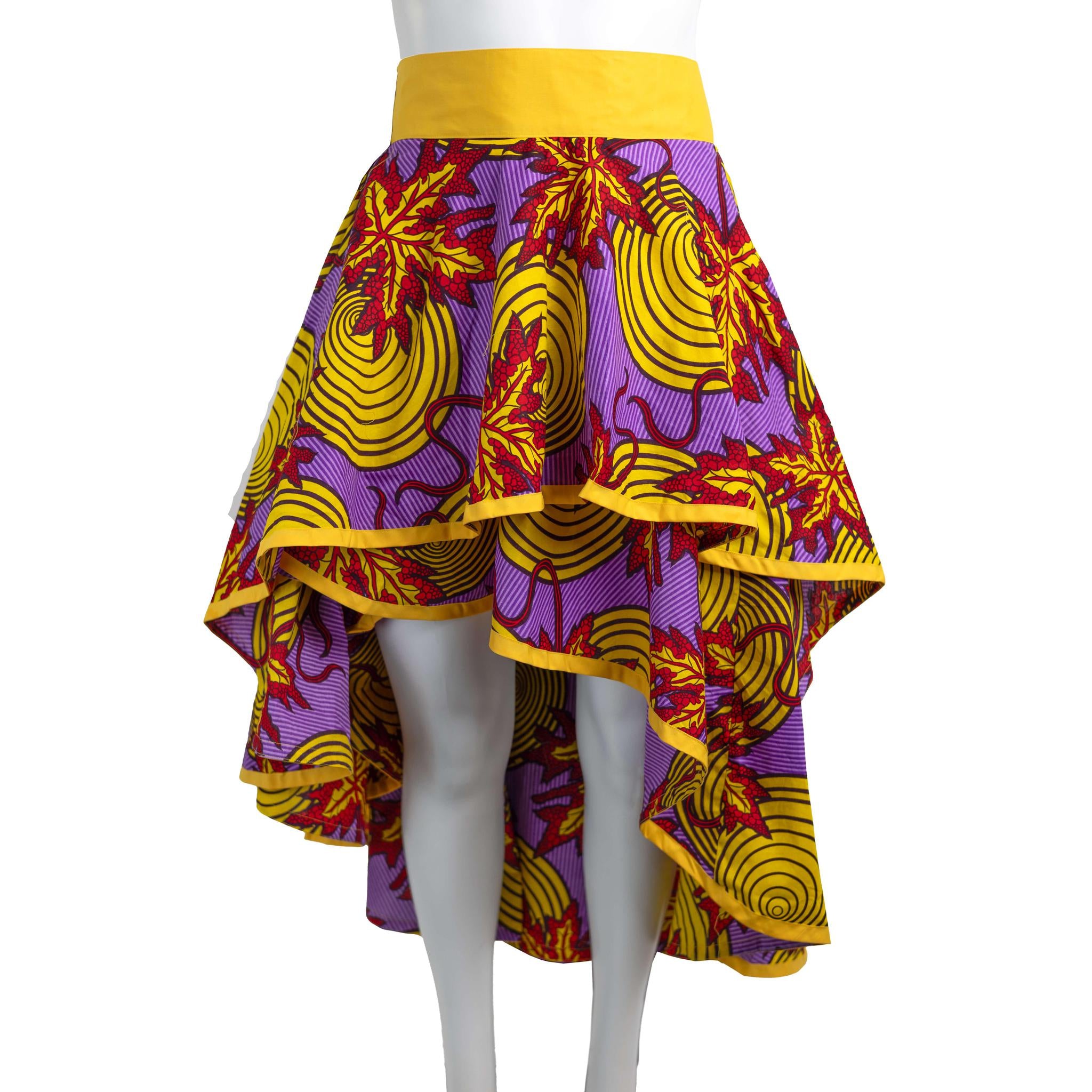 Layered Ankara Skirt with Belt