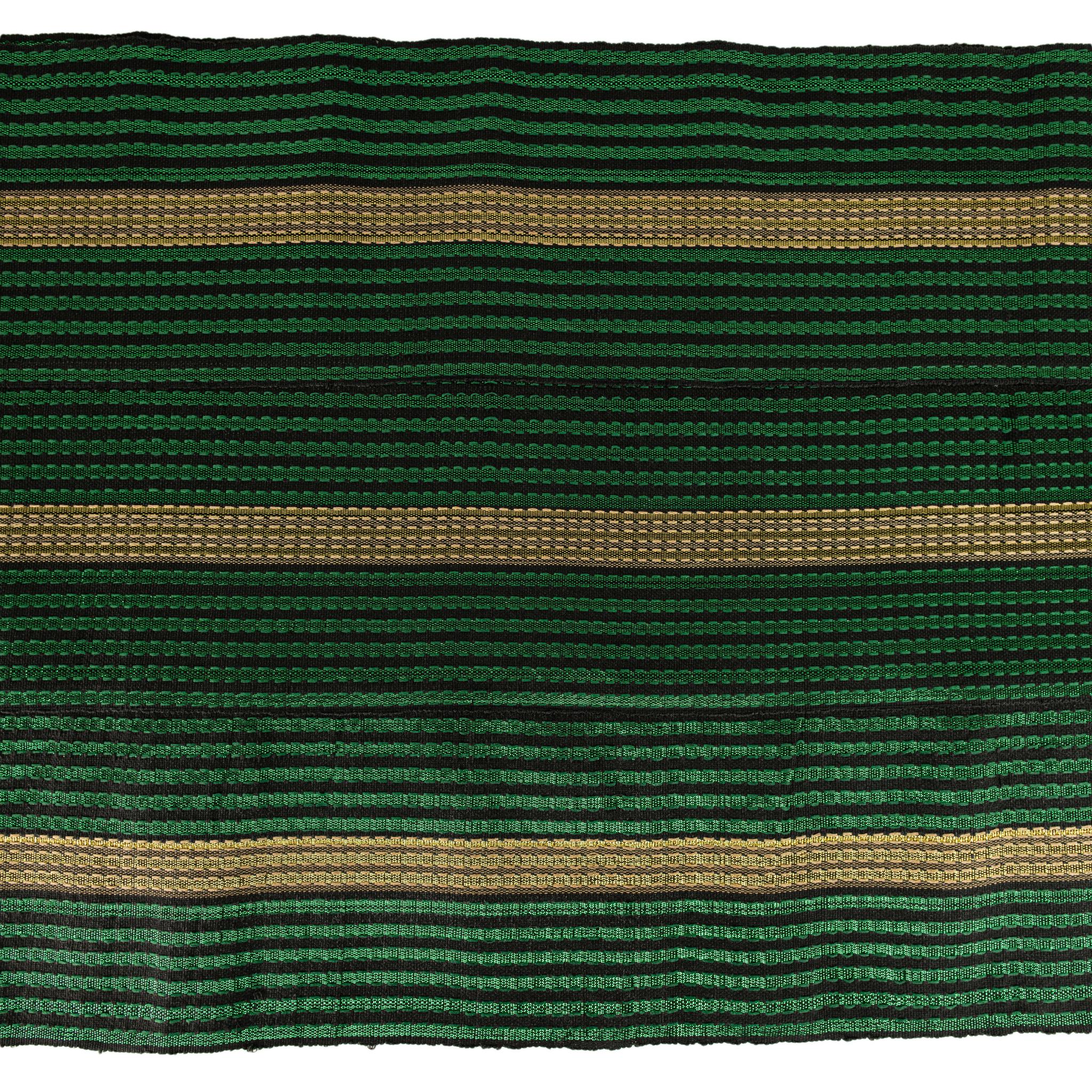 Aso Oke Gele - Headwrap - Green & Gold (Cotton)