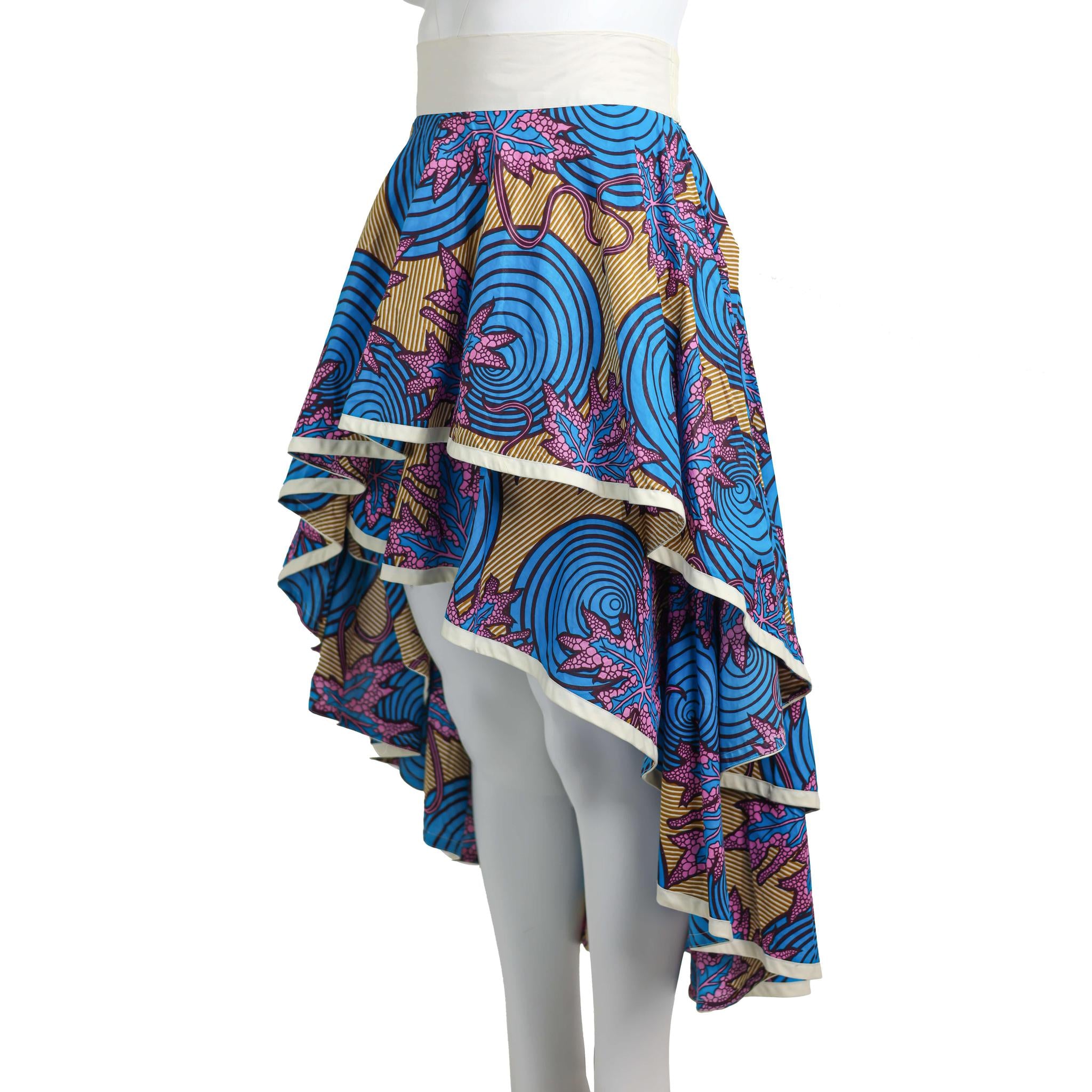 Layered Ankara Skirt with Belt