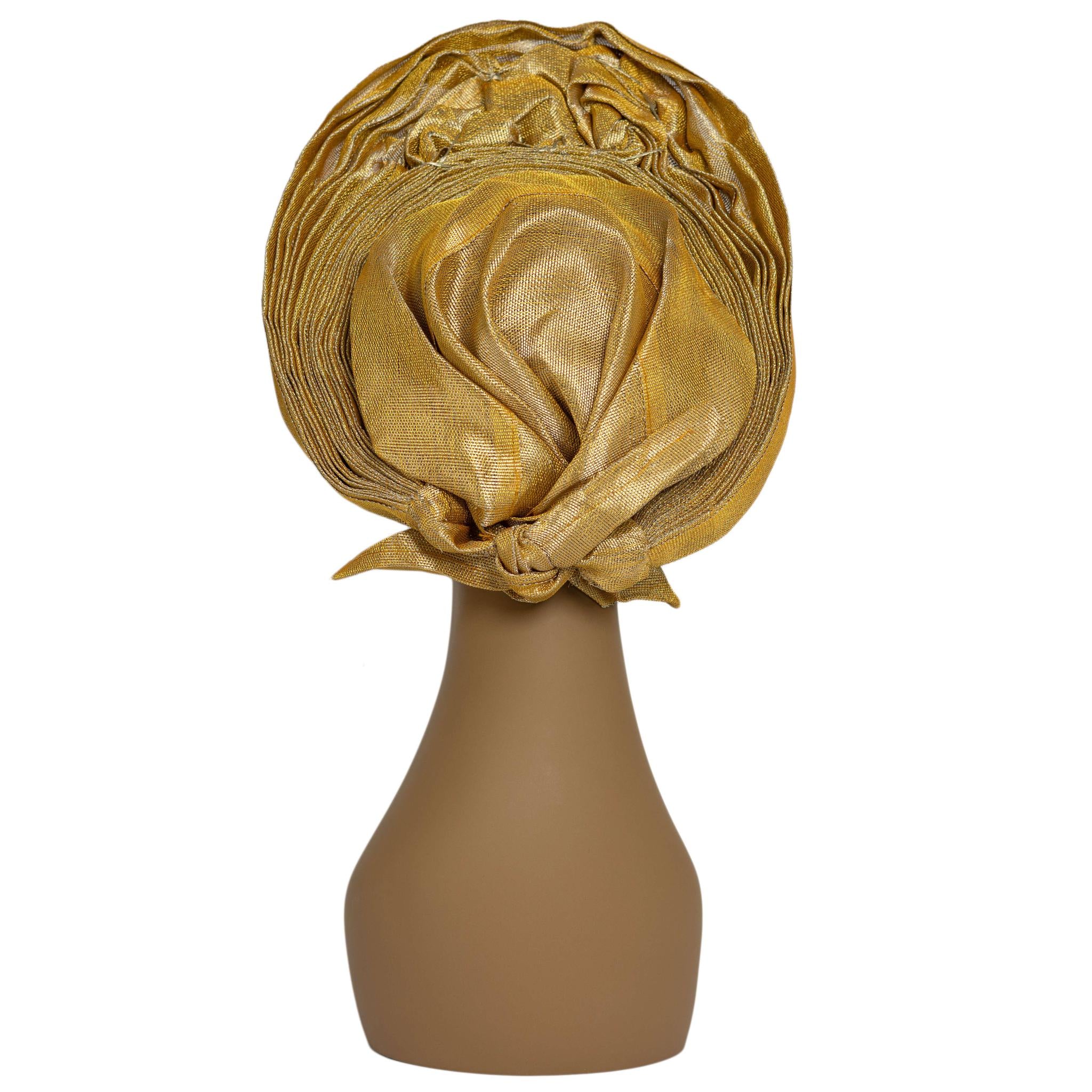 Yellow Gold Aso Oke Auto Gele