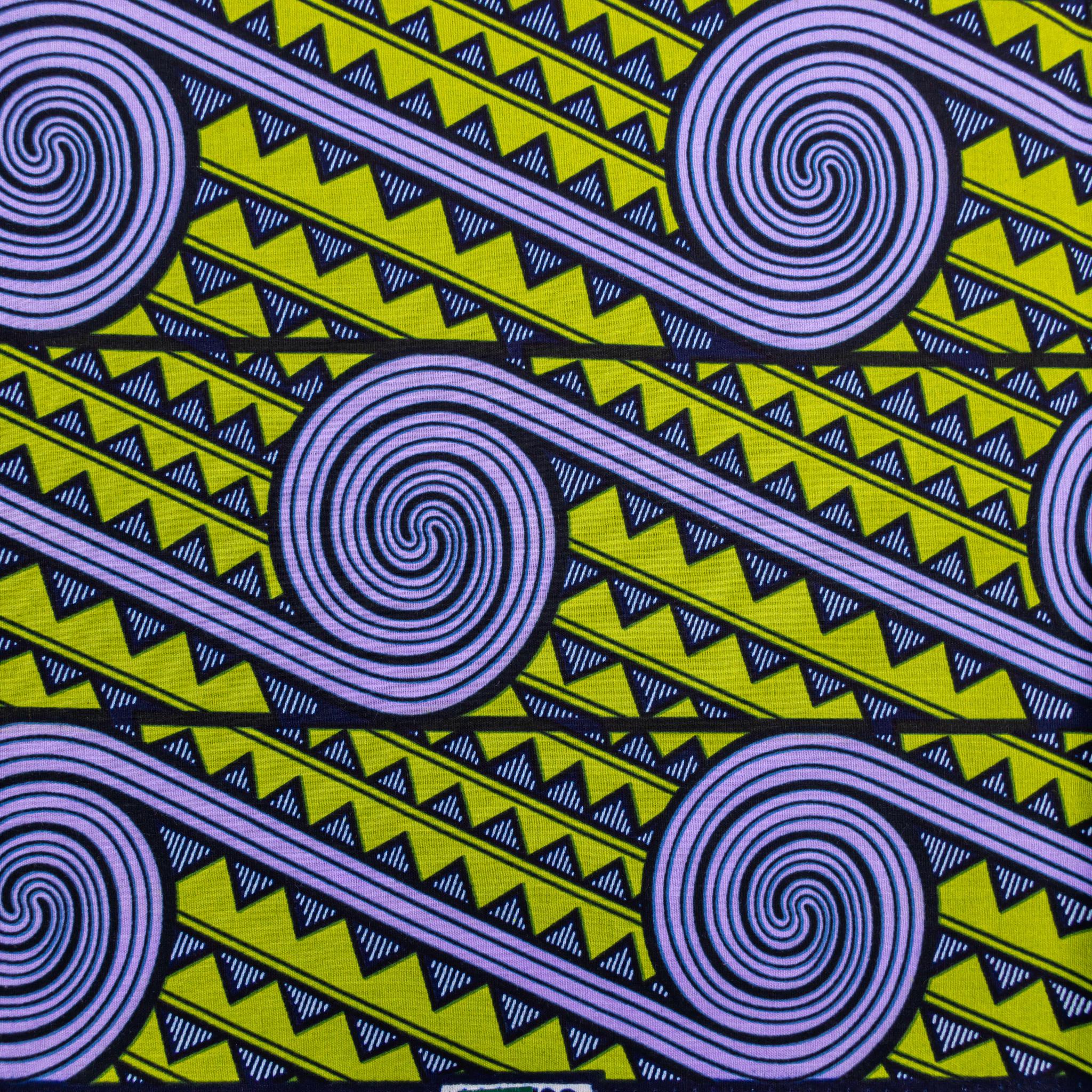 Green & Purple Wax Pint Fabric - 6 Yards