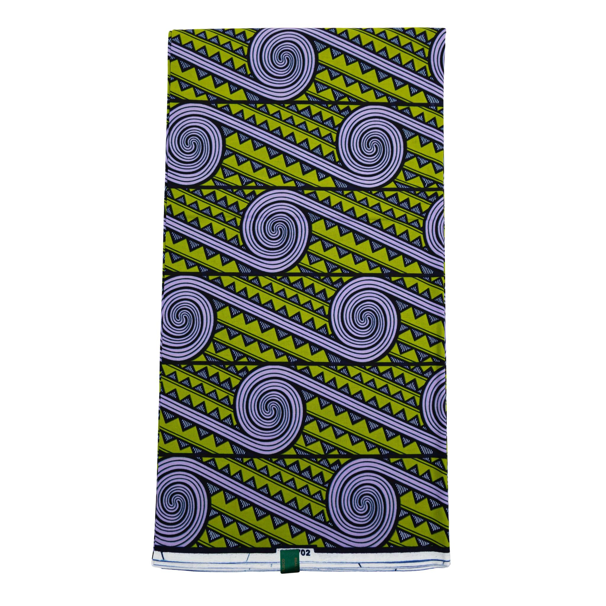 Green & Purple Wax Pint Fabric - 6 Yards