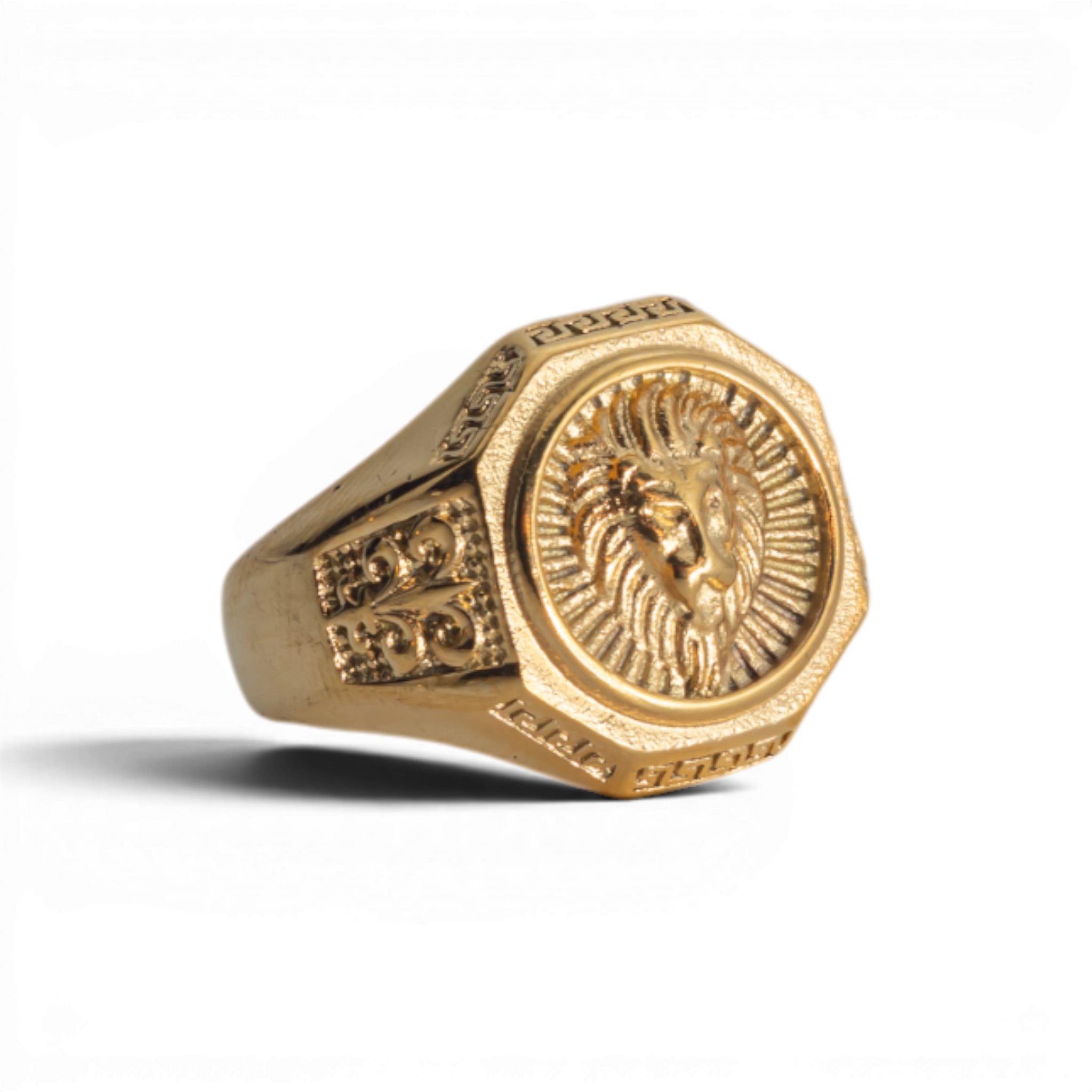 Regal Gold-Tone Lion Signet Ring