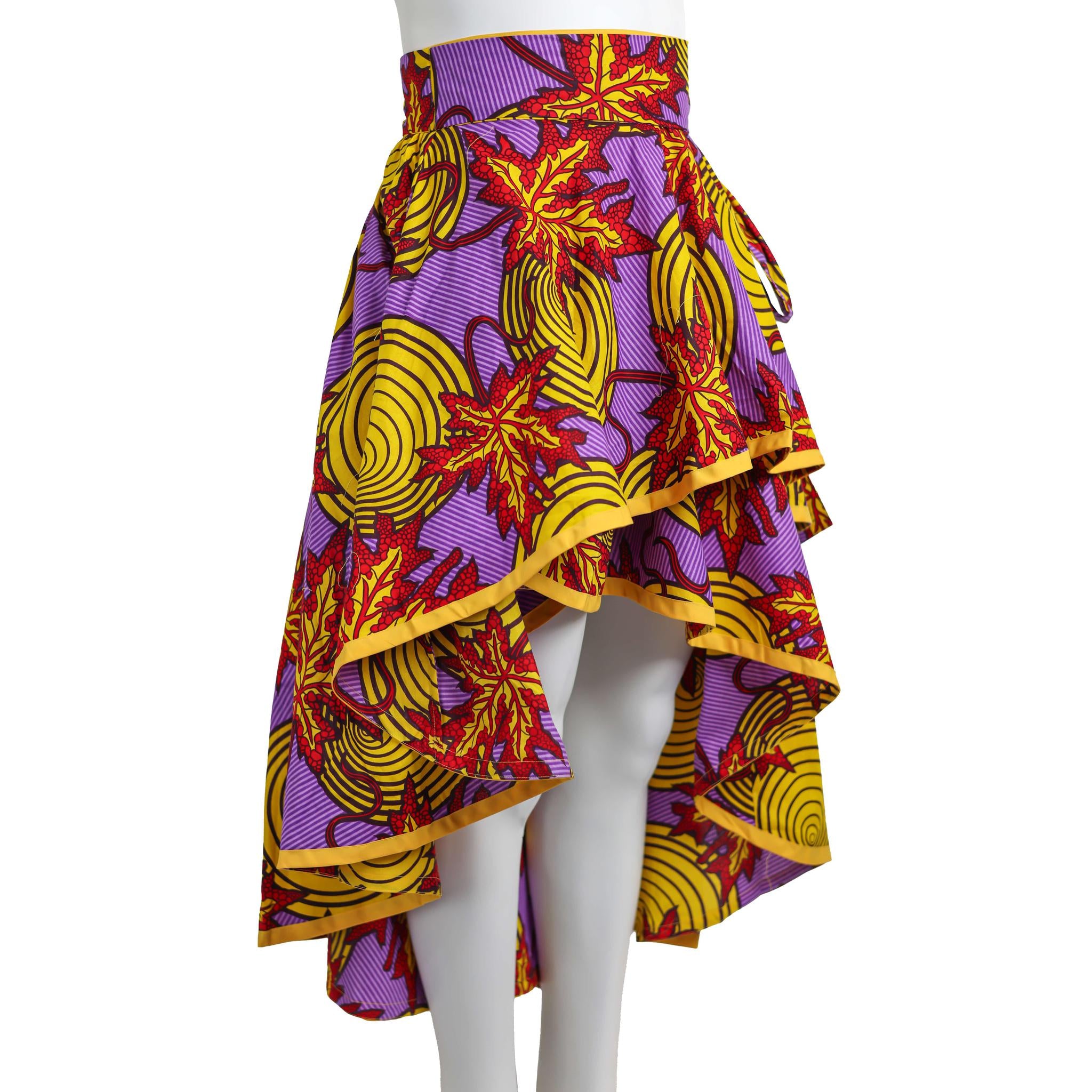 Layered Ankara Skirt with Belt