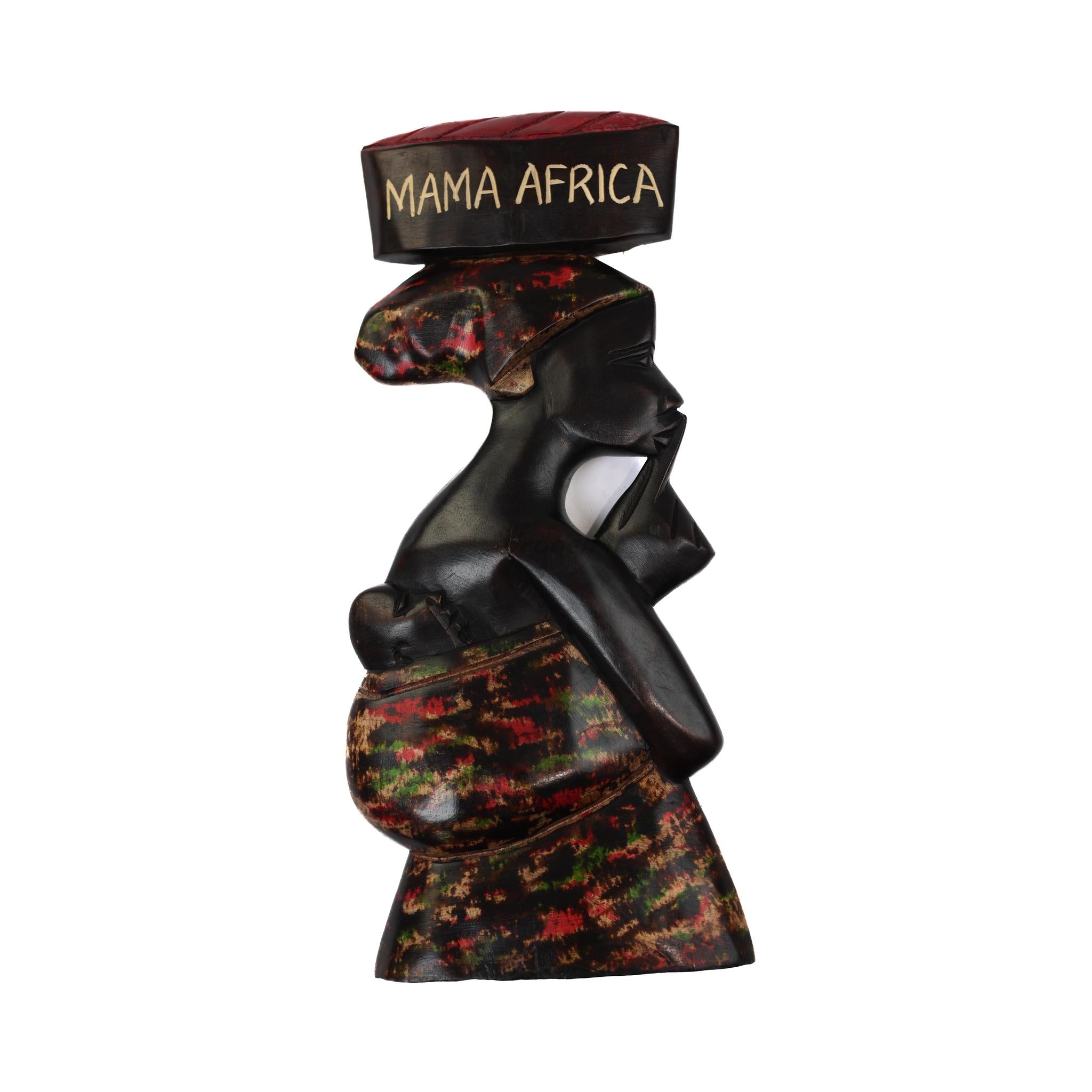 Hand-Carved Mama Africa Wall Sculpture