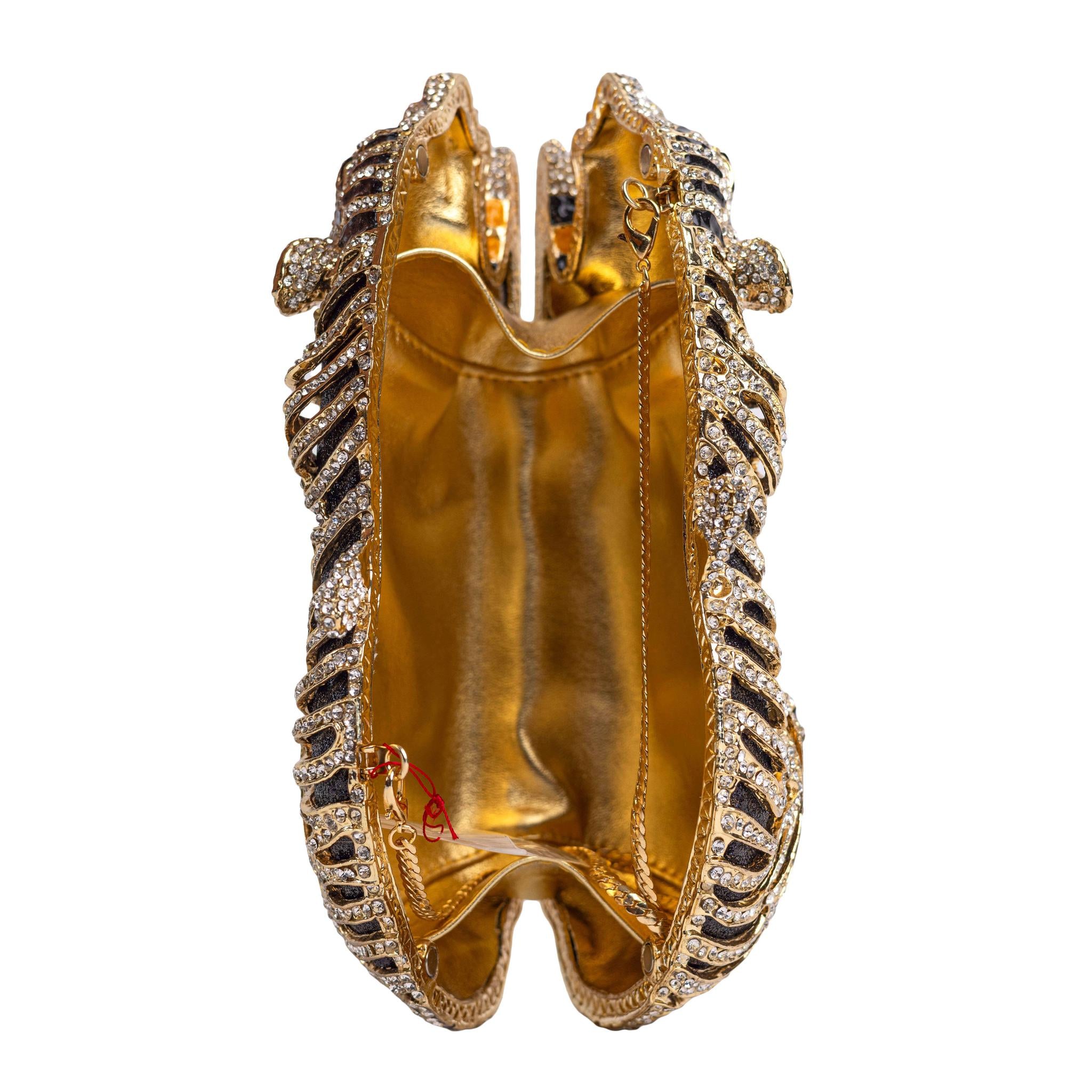 Tiger Rhinestone Clutch Purse