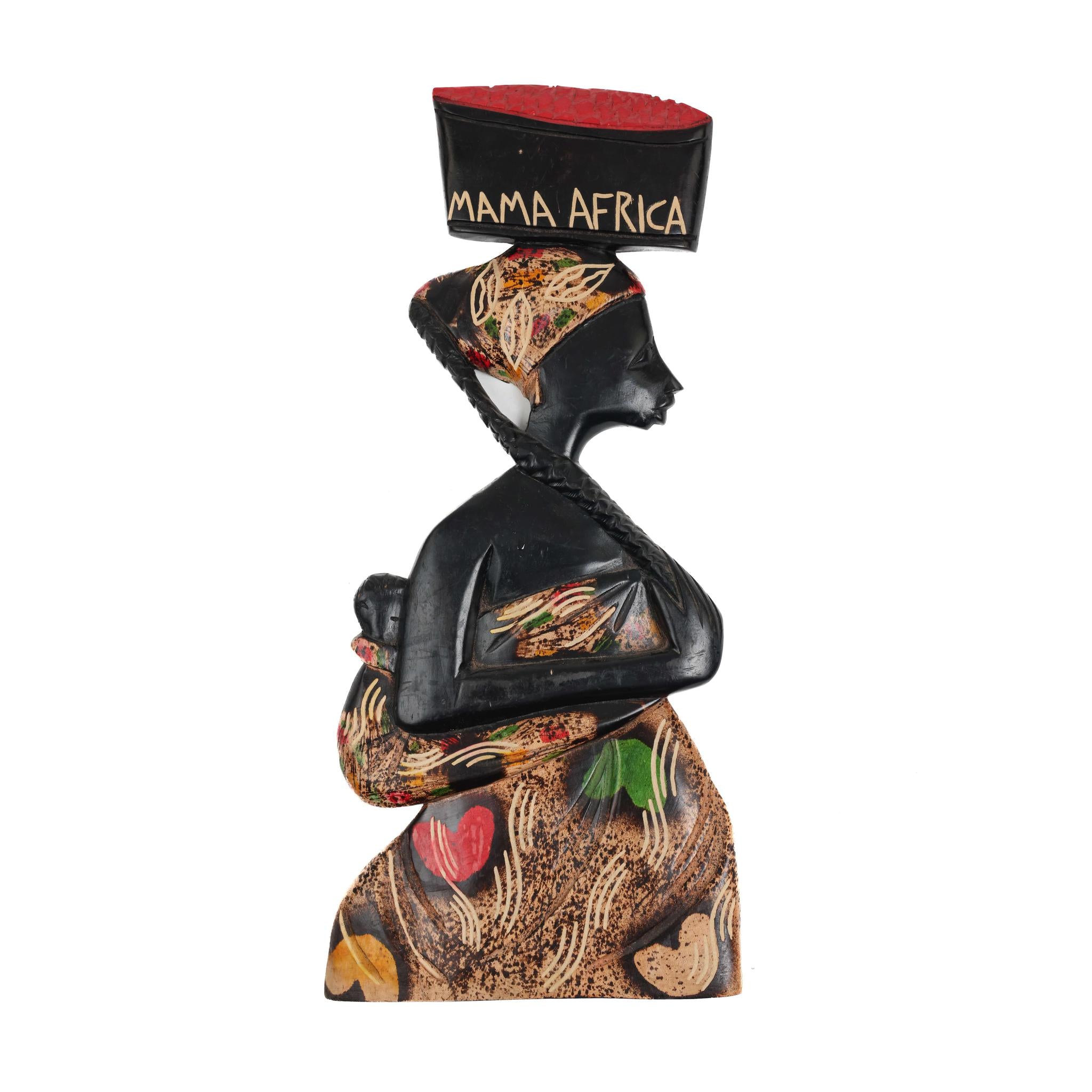 Hand-Carved Mama Africa Wall Sculpture - Large