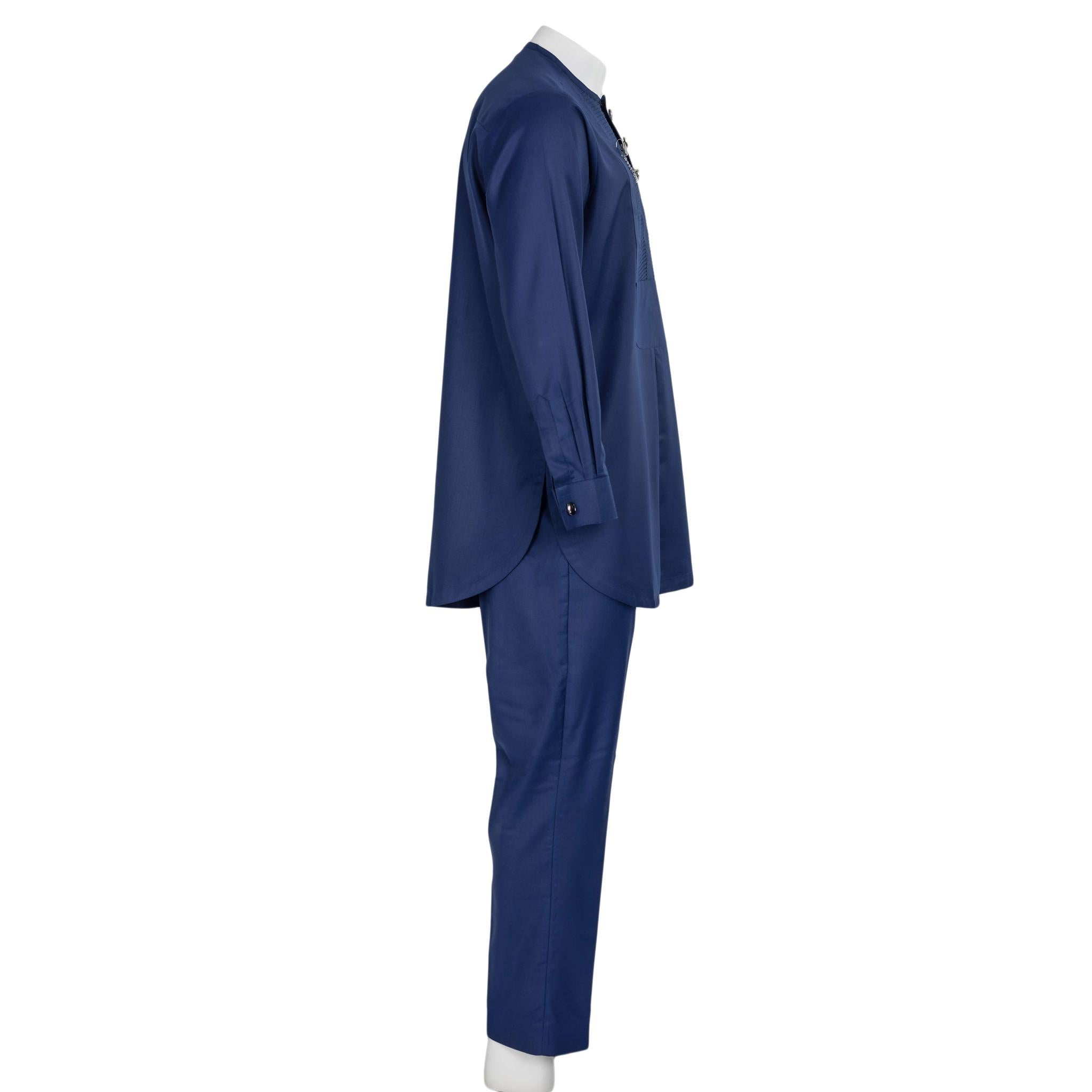 Navy Blue Etibo and Jewelry Suit