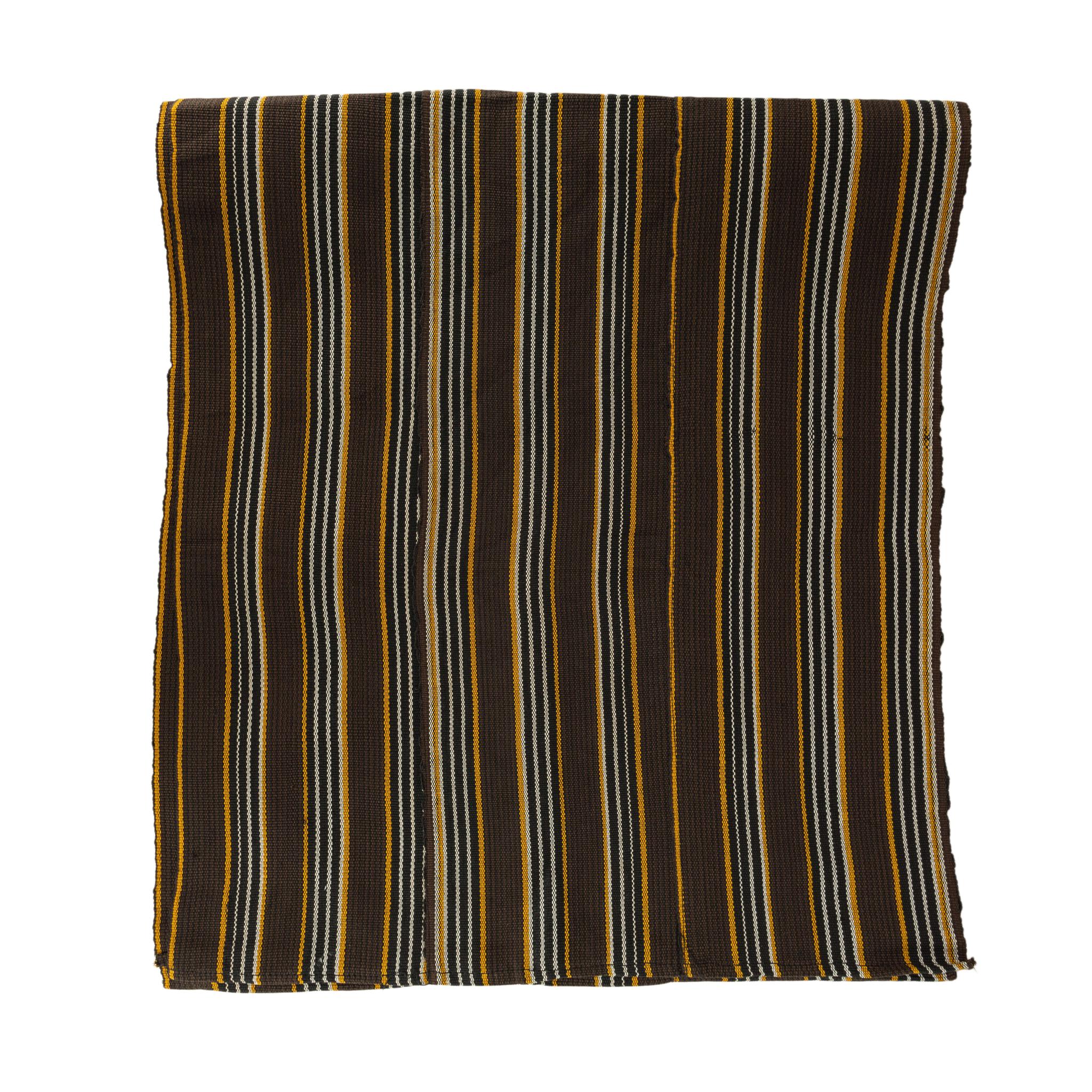 Aso Oke Gele - Headwear - Brown, Gold & White (Cotton)