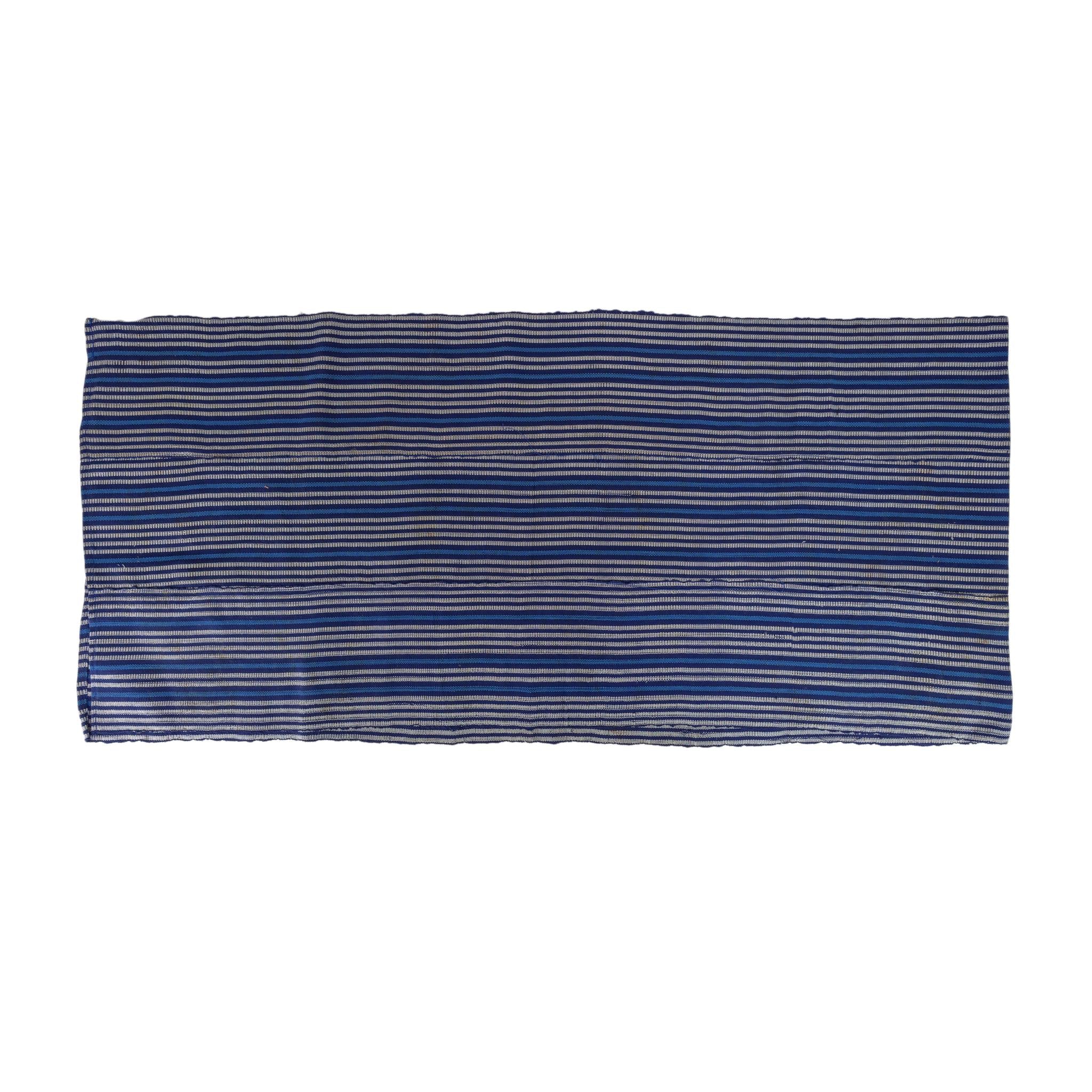 Aso Oke Gele - Headwrap - Blue & Sliver (Cotton)