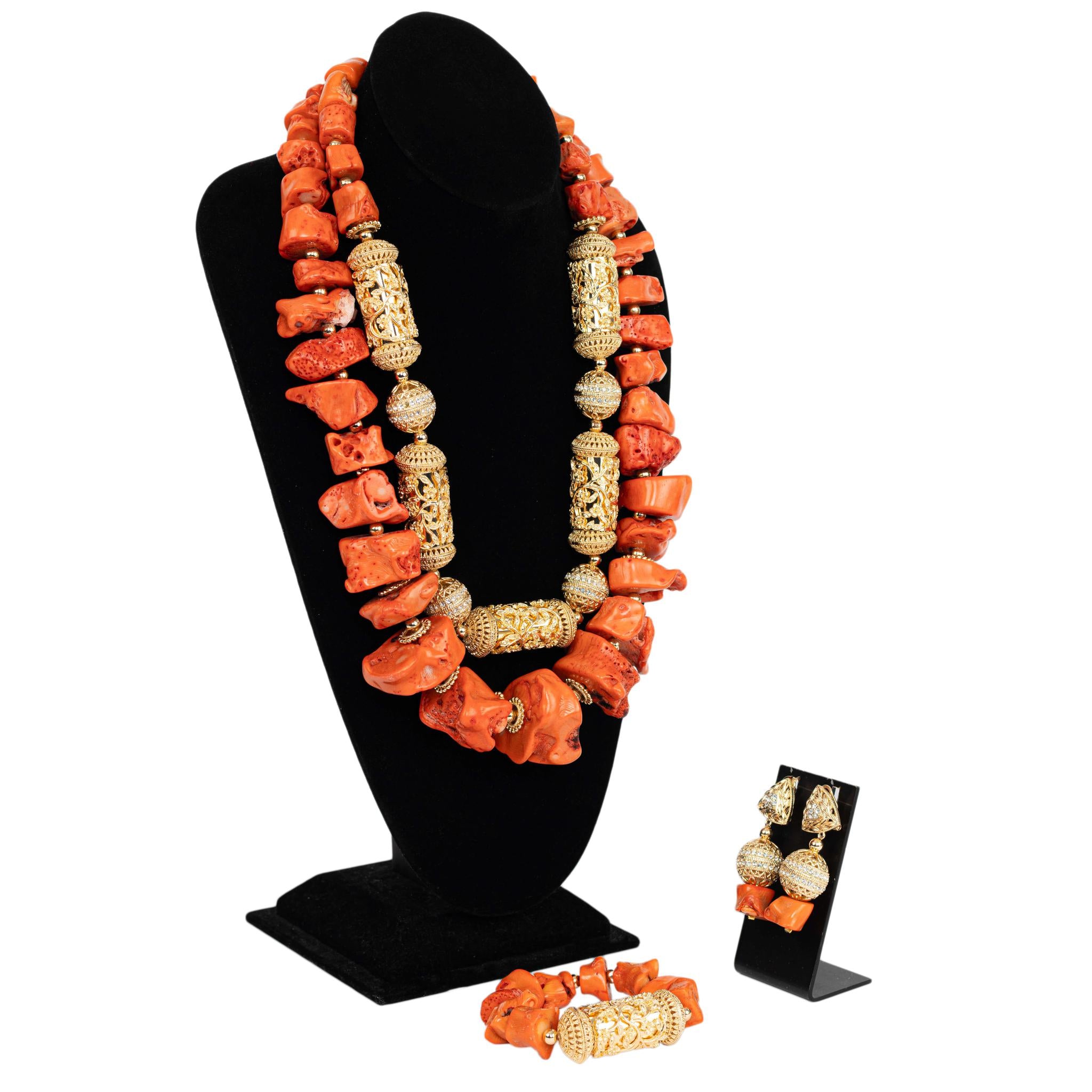 Original Coral Jewelry Two Step Choker Set
