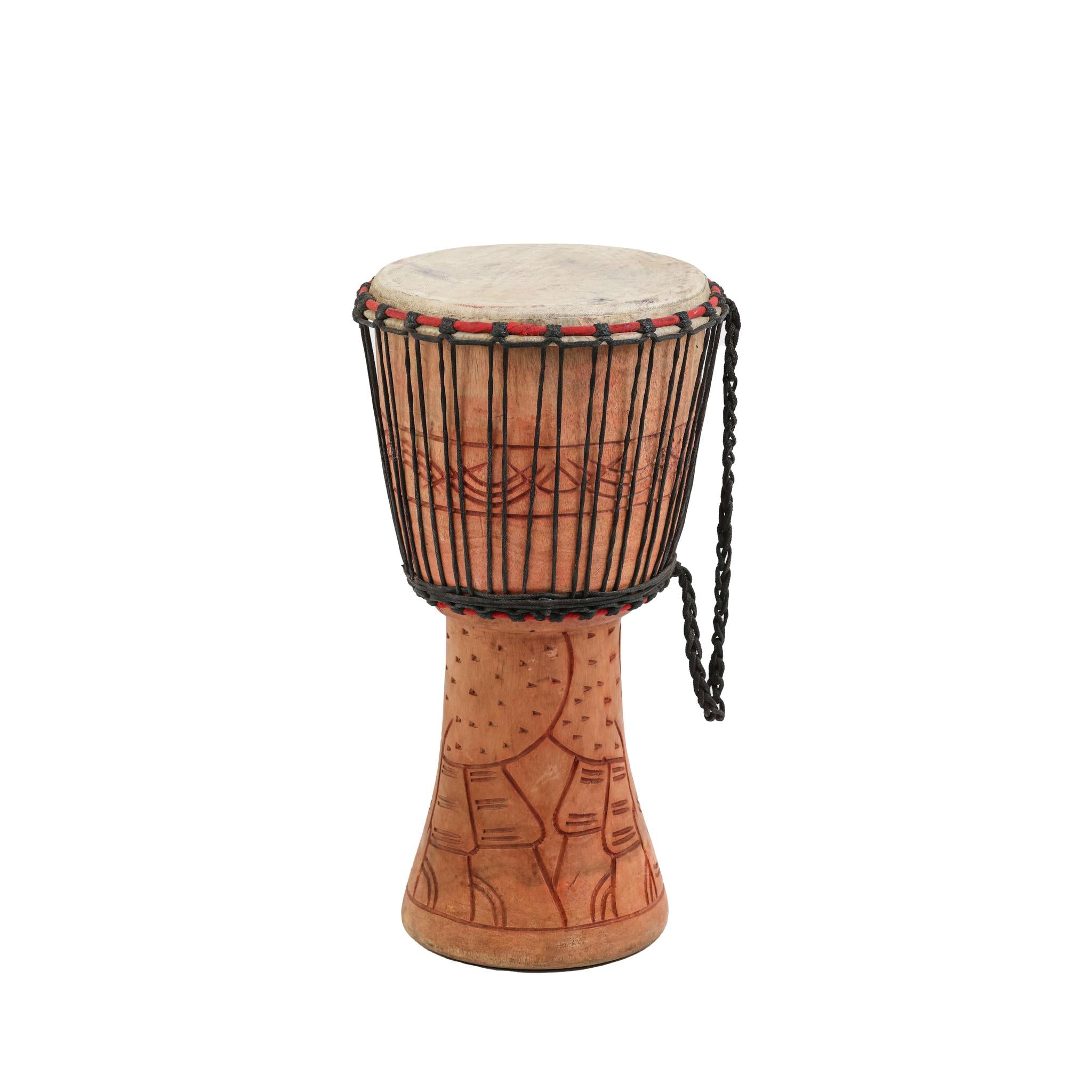 Elephant Wood Carving - Djembe Drum - Small