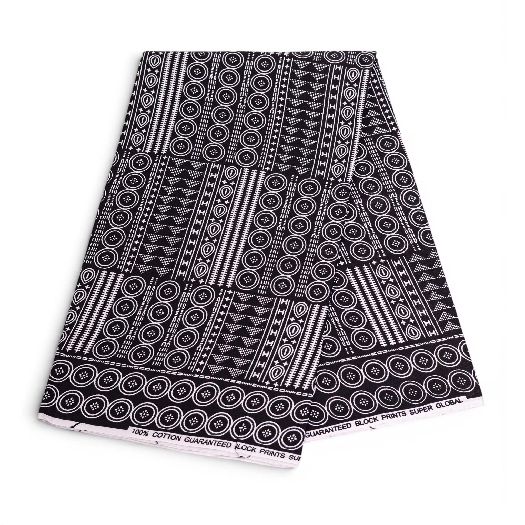 Black & White Ayo African Wax Fabric