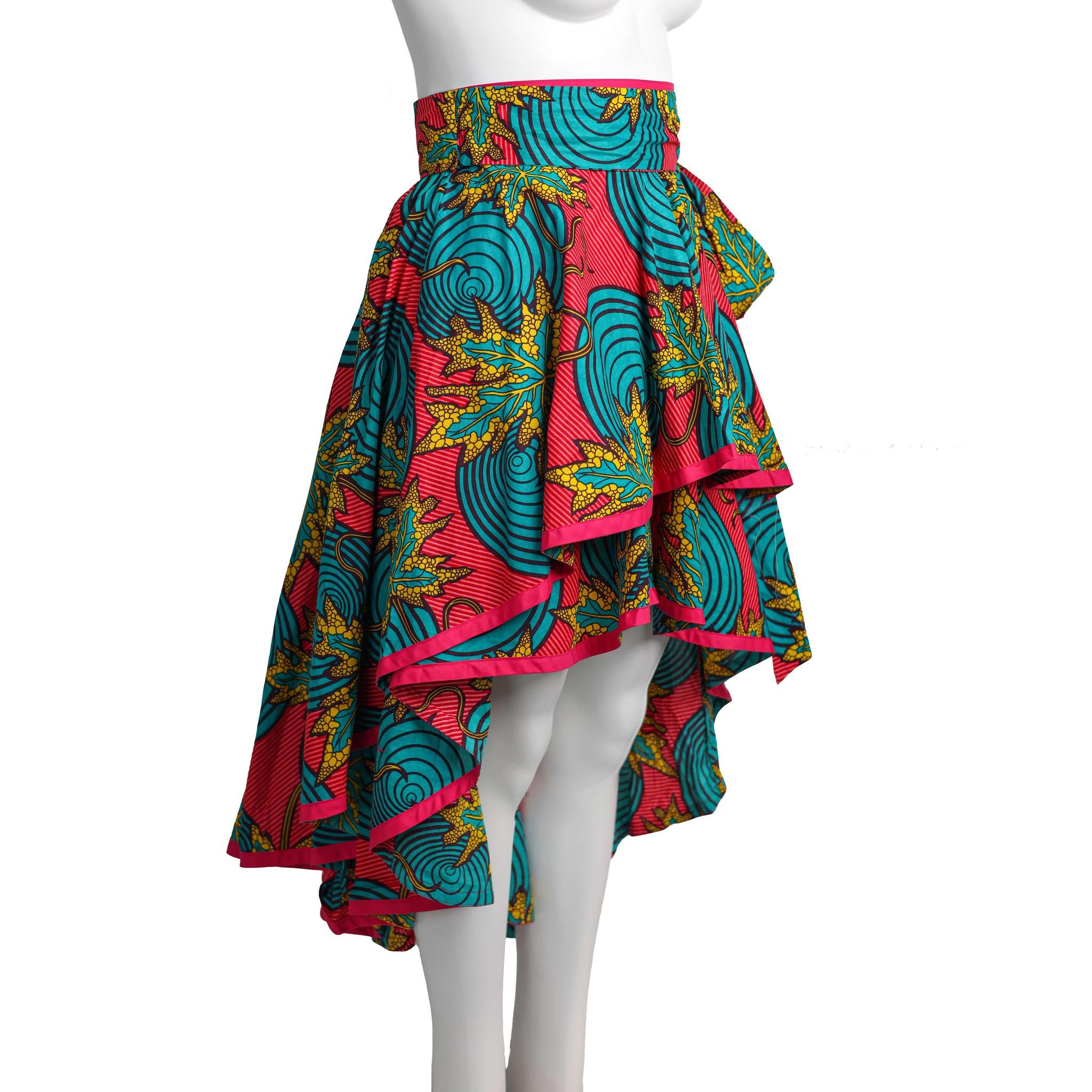 Layered Ankara Skirt with Belt