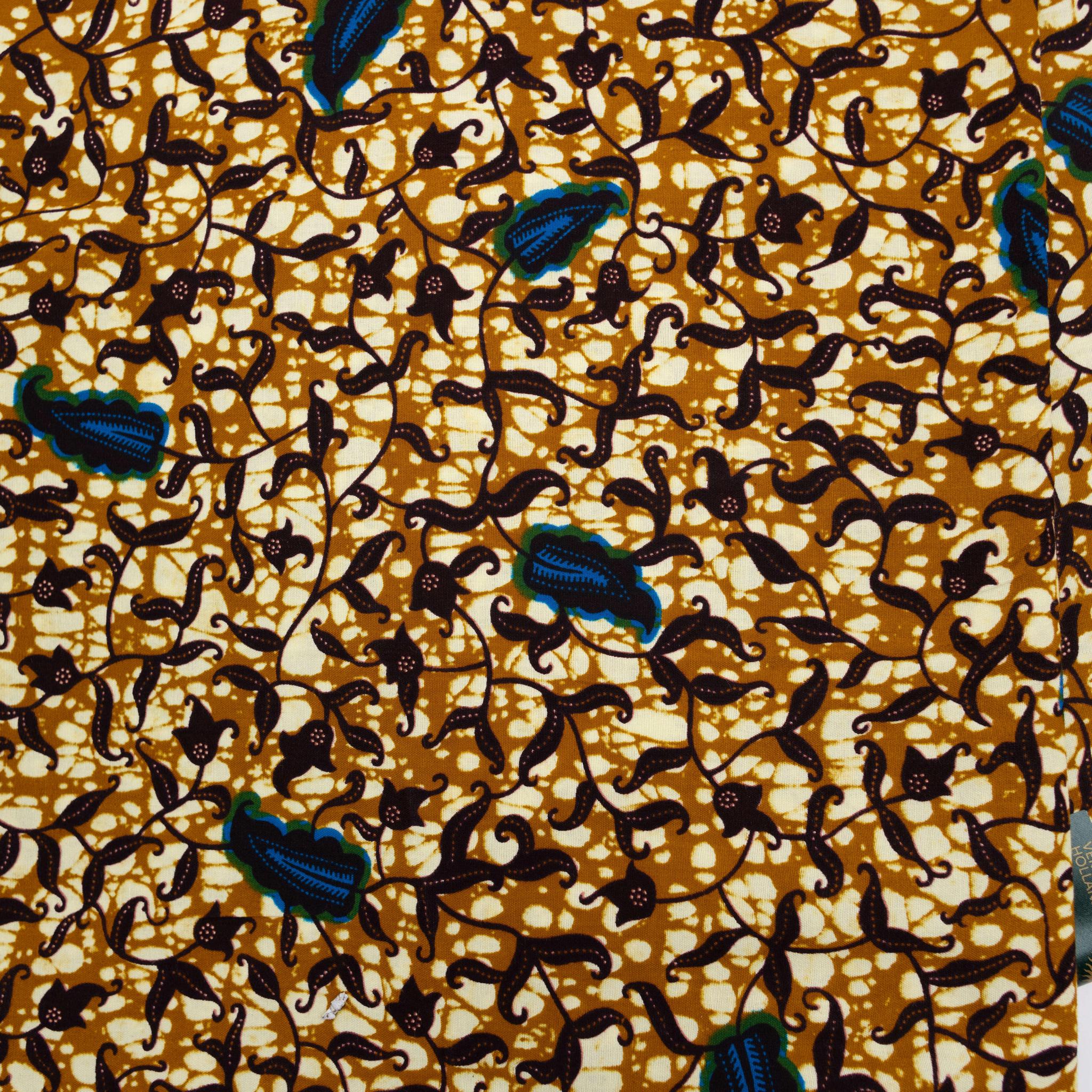 Brown & Blue Wax Pint Fabric - 6 Yards