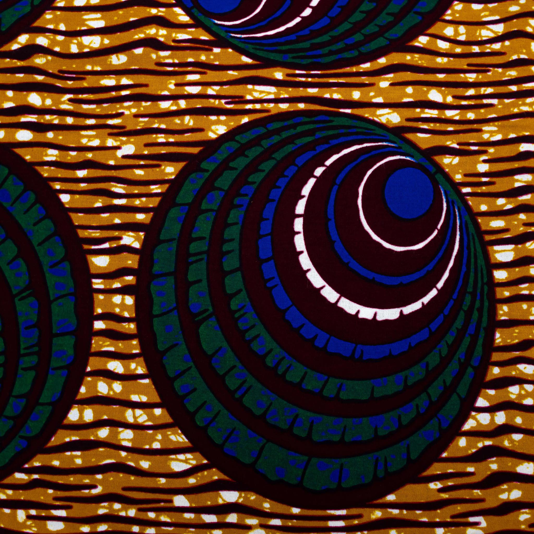 Brown & Blue Wax Pint Fabric - 6 Yards