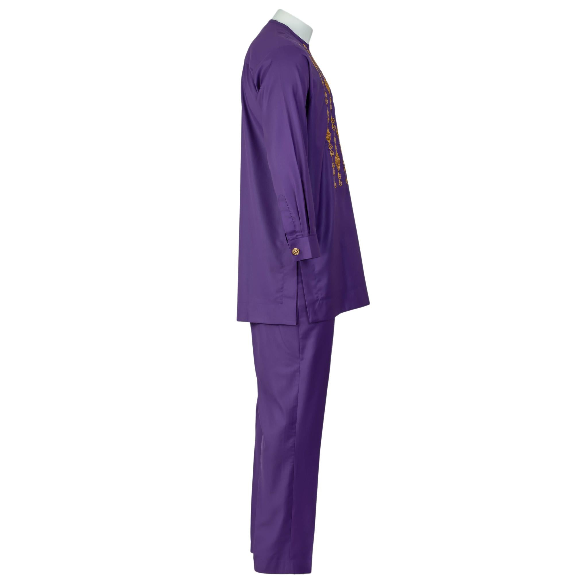 Purple & Gold Embroidered Senator Suit