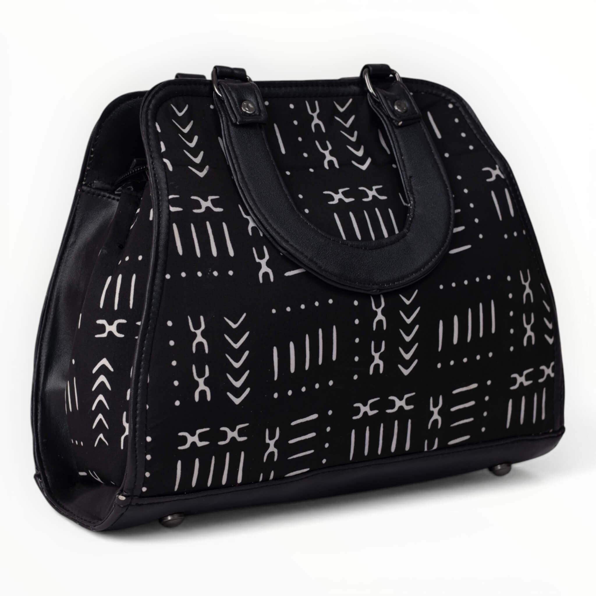 Black & White Mud Print Handbag
