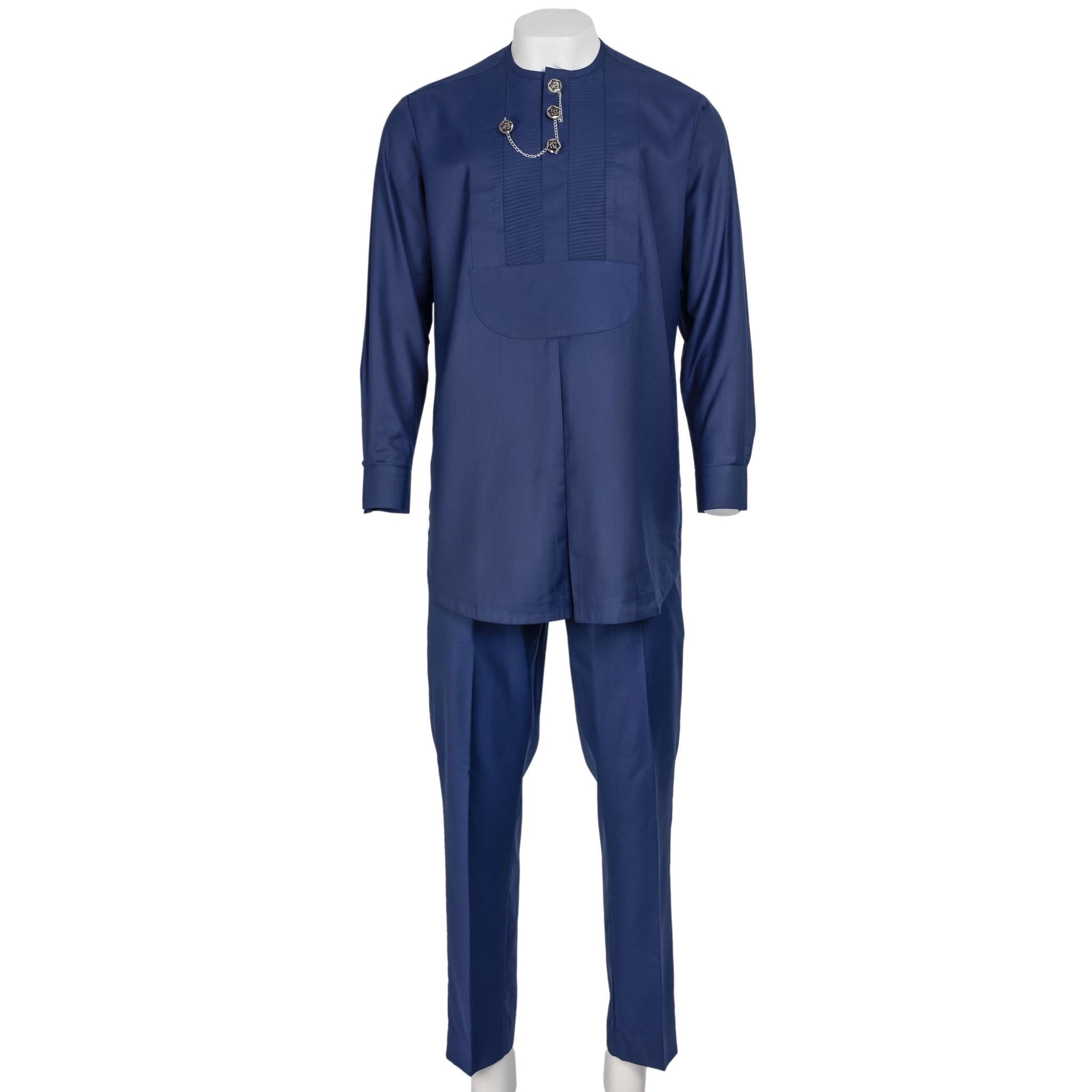 Navy Blue Etibo and Jewelry Suit