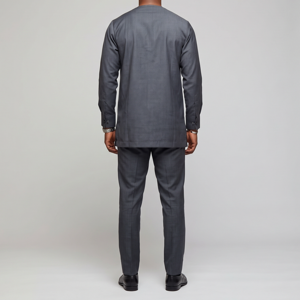 Grey & Yellow Color-Blocked Senator Suit