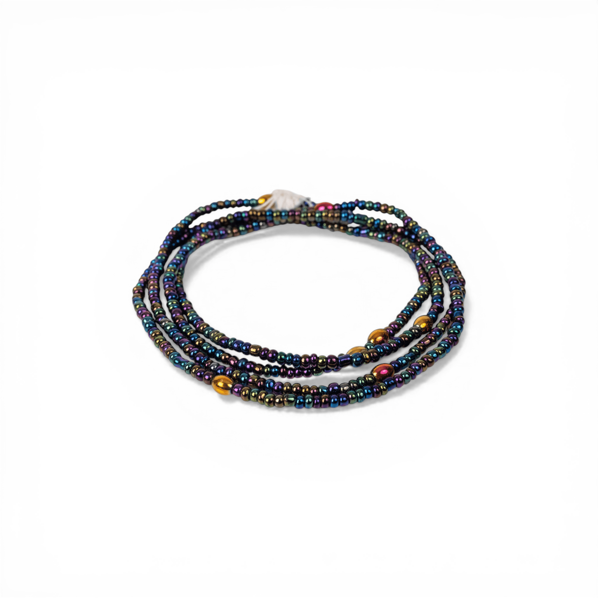 Midnight Mirage Iridescent Tie-On Waist Beads