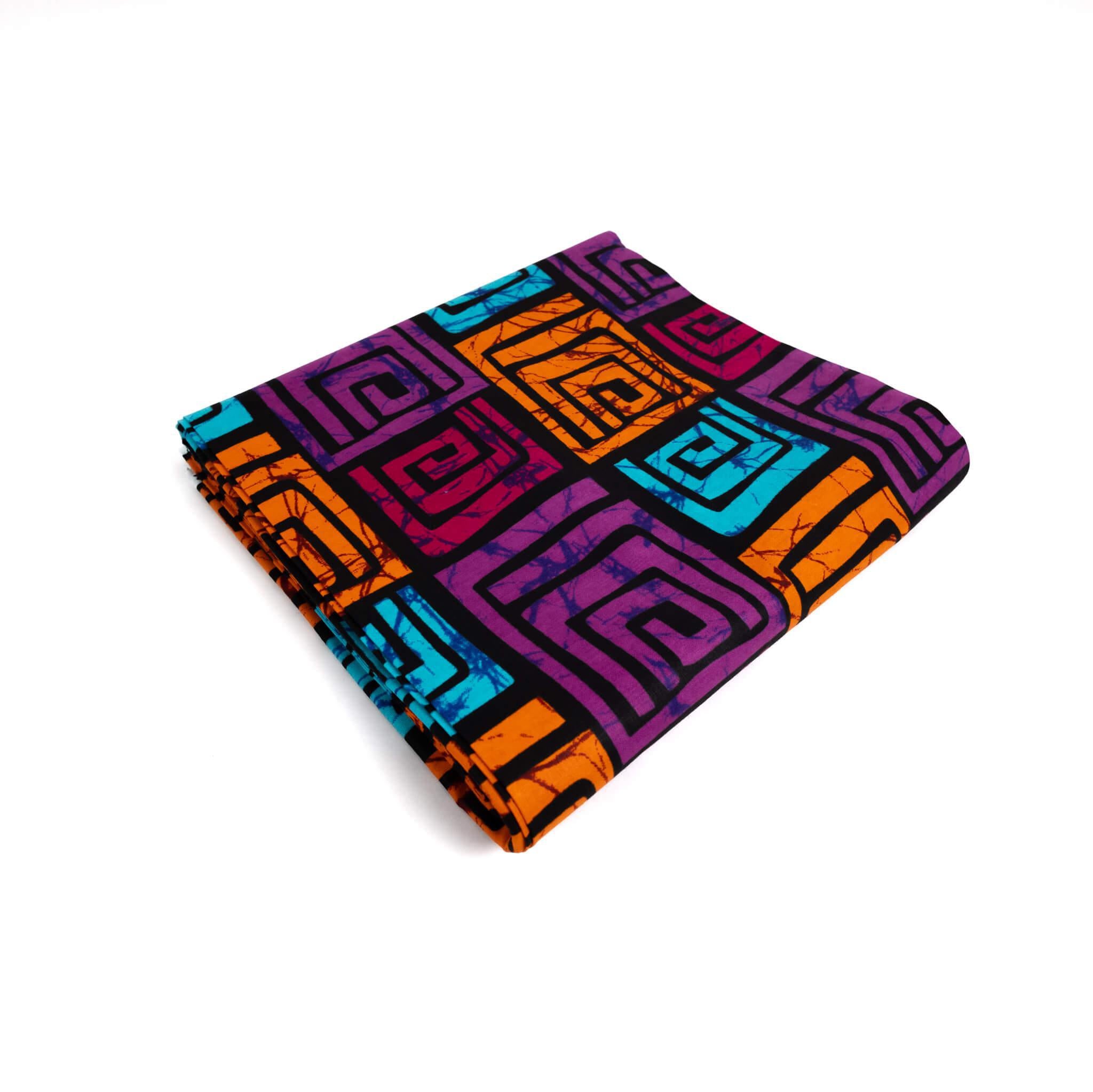 Vibrant Geometric Labyrinth Multi-Colored (Ankara) – 6 Yards