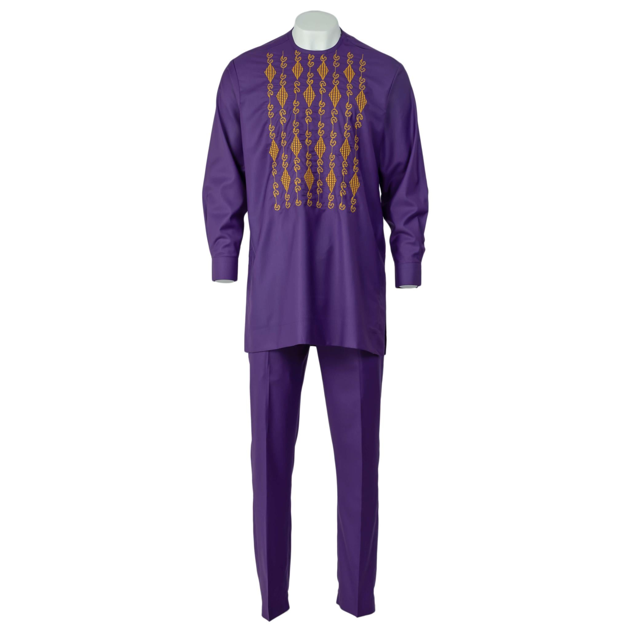 Purple & Gold Embroidered Senator Suit