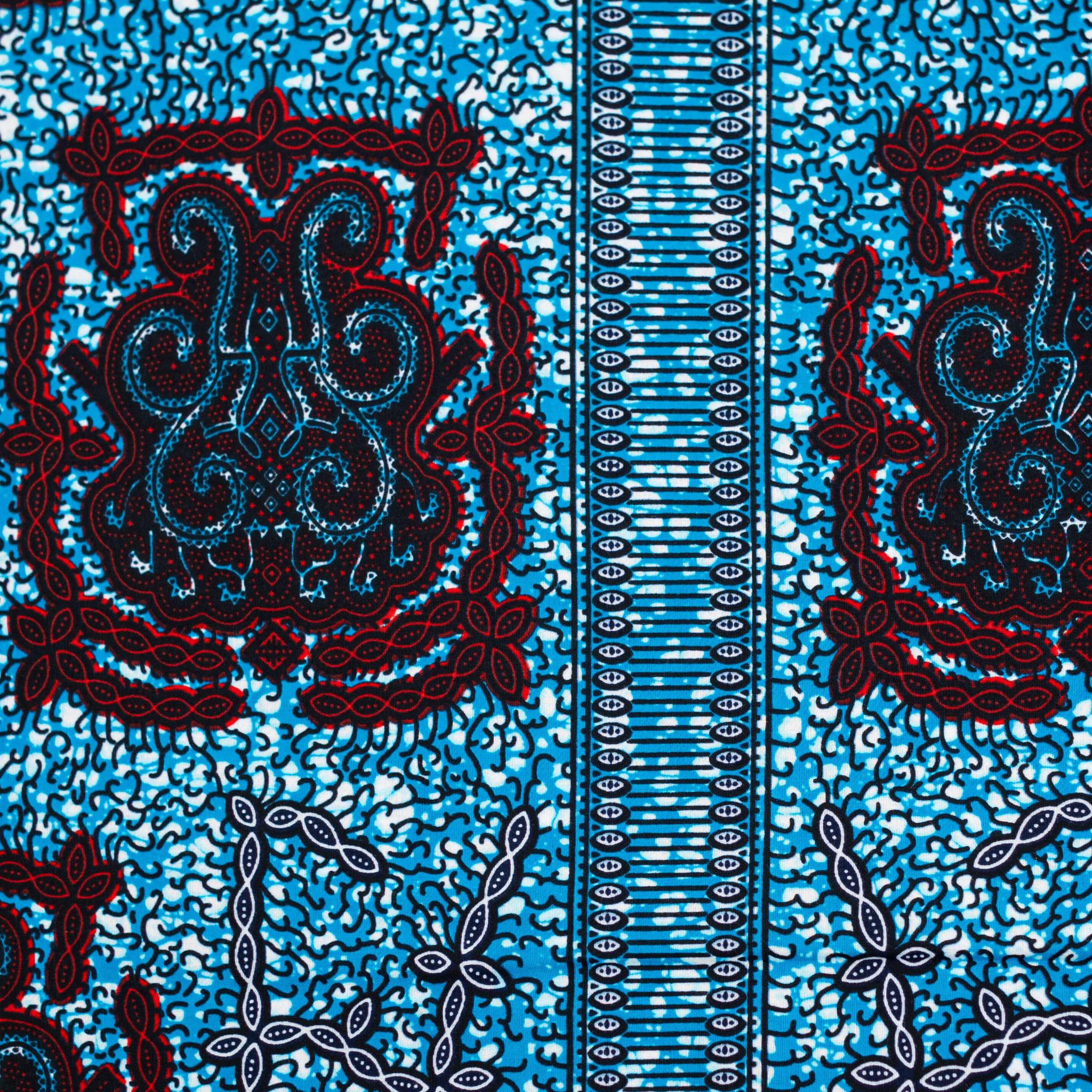 Blue & Wine Wax Pint Fabric - 6 Yards