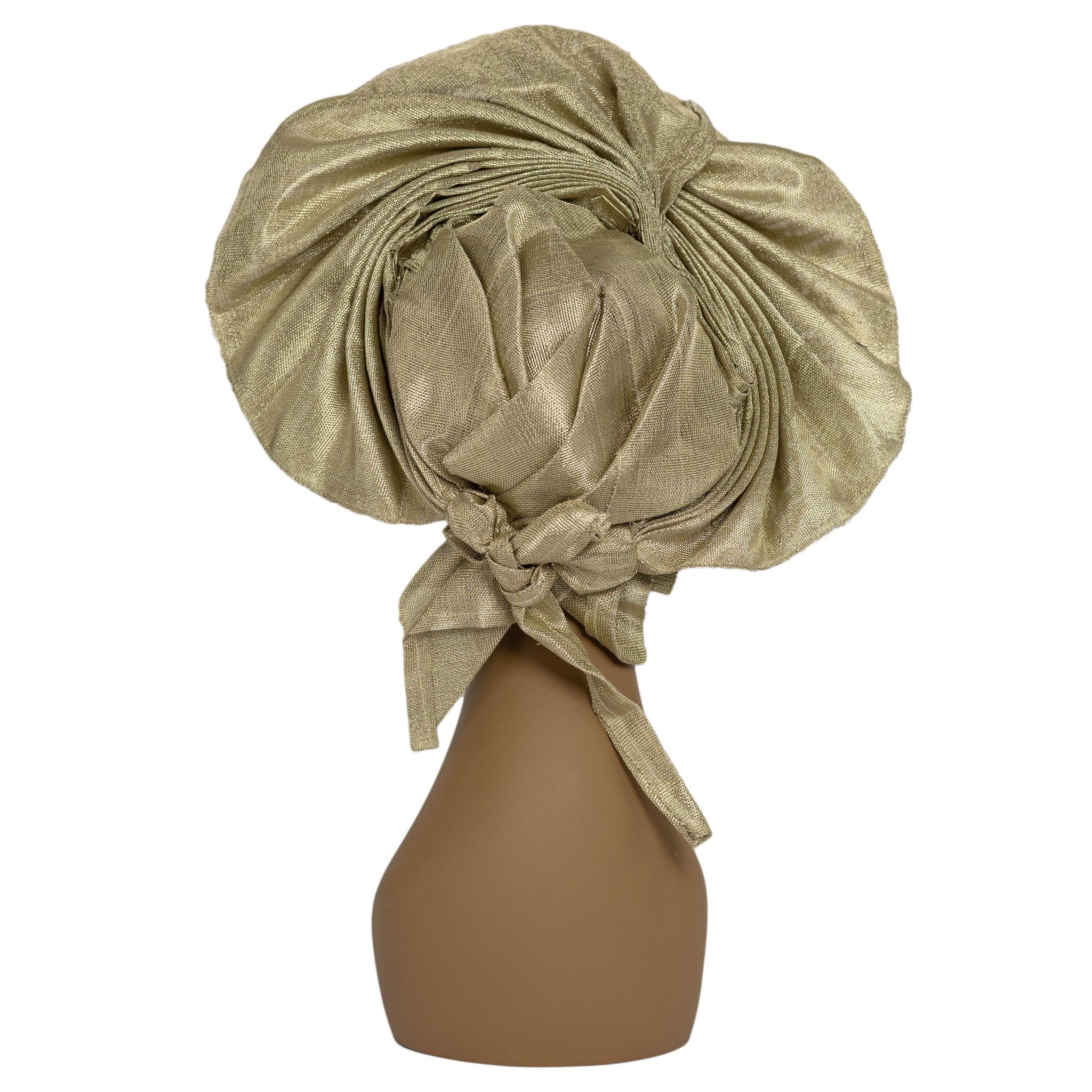 Gold Aso Oke Auto Gele