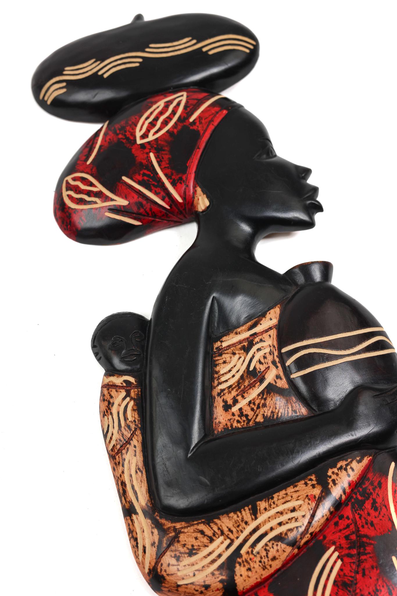 Hand-Carved Mama Africa Wall Sculpture - Large