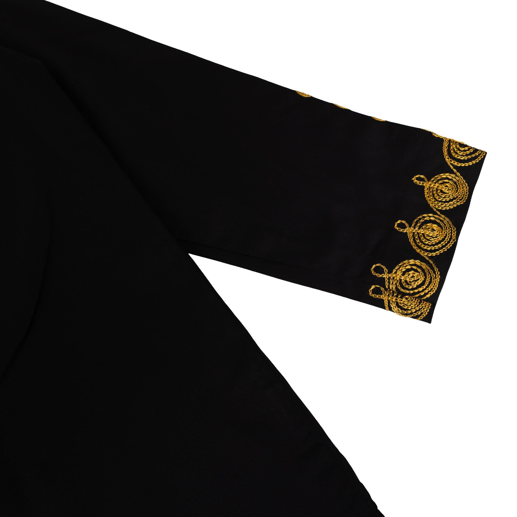 Black & Gold Embroidered African Dashiki Top