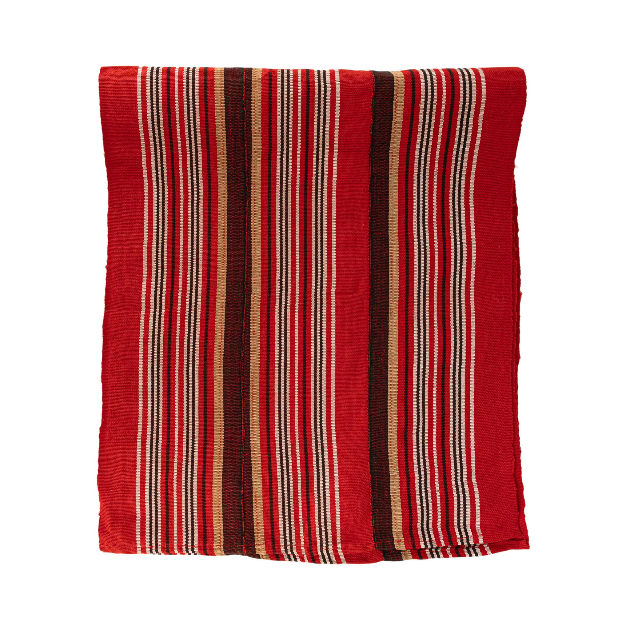 Aso Oke Gele - Headwrap - Red, Brown & White (Cotton)