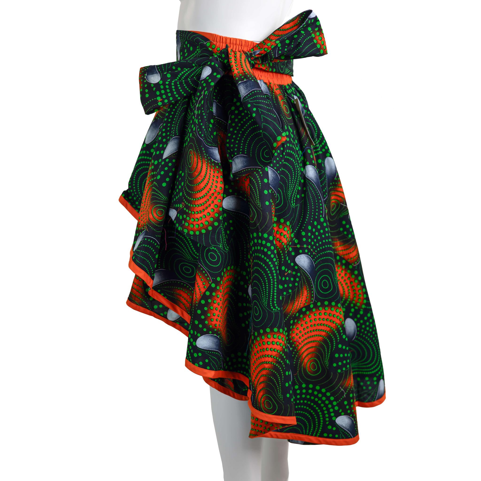 Layered Ankara Skirt with Belt
