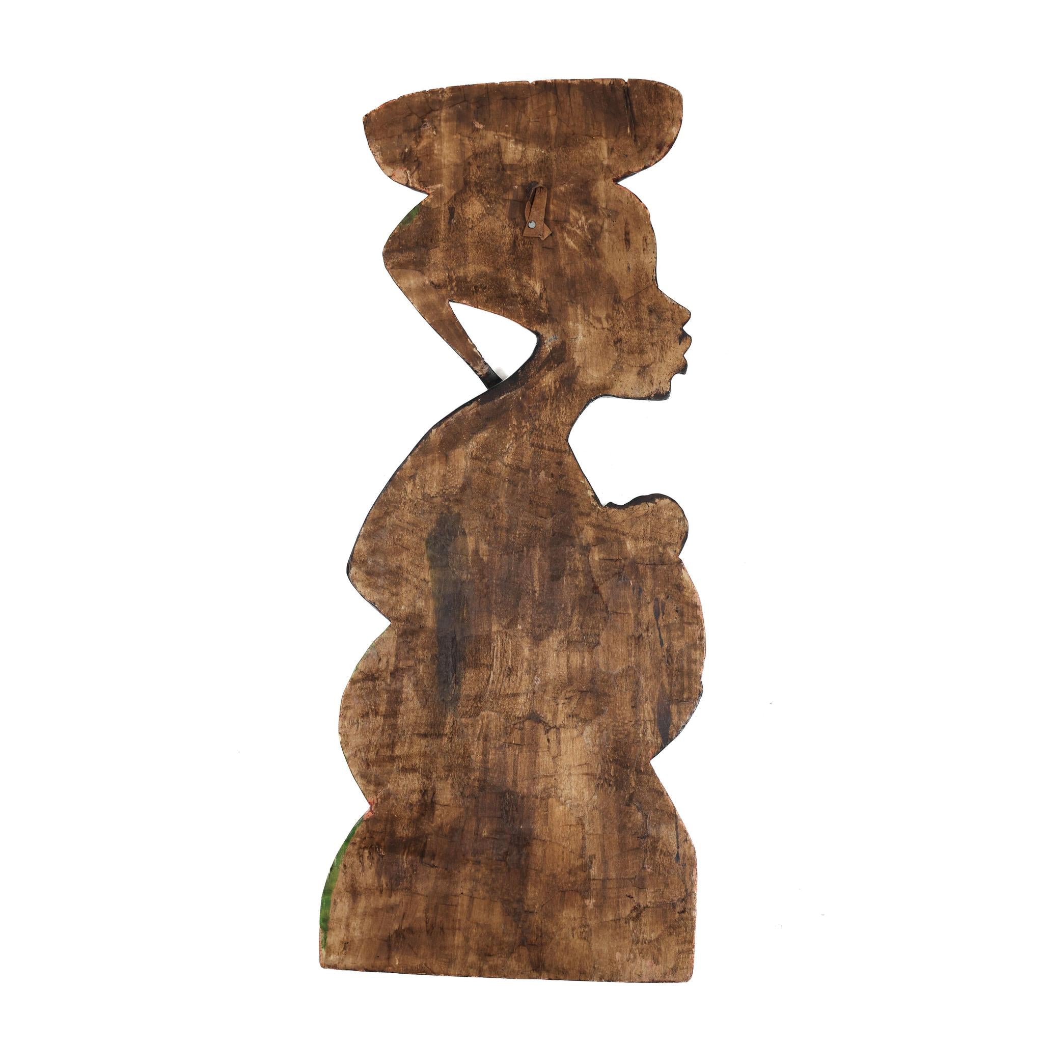 Hand-Carved Sweet Mother Wall Sculpture - Large