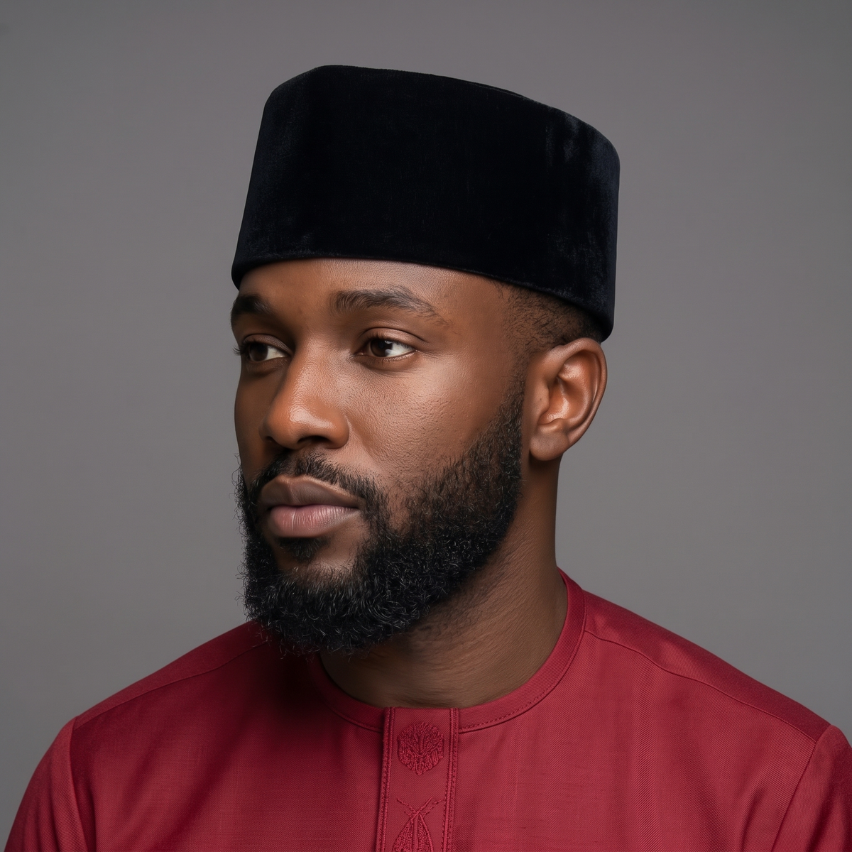 Black Velvet Traditional Nigerian Cap