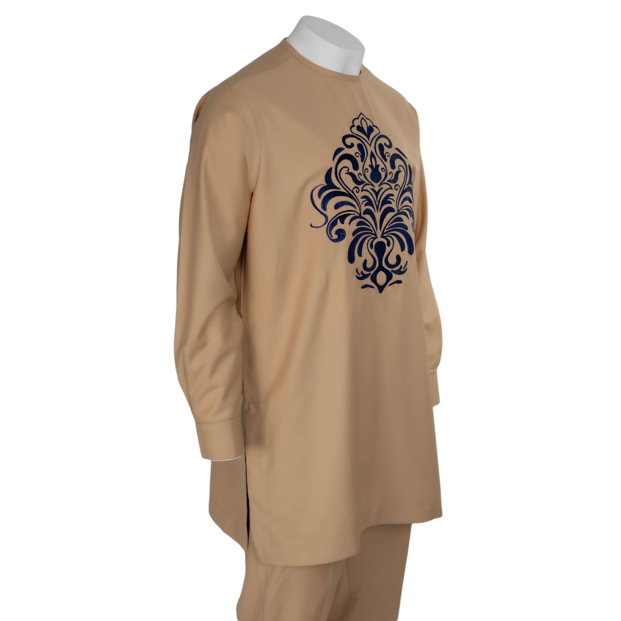 Tan and Blue Embroidery Set