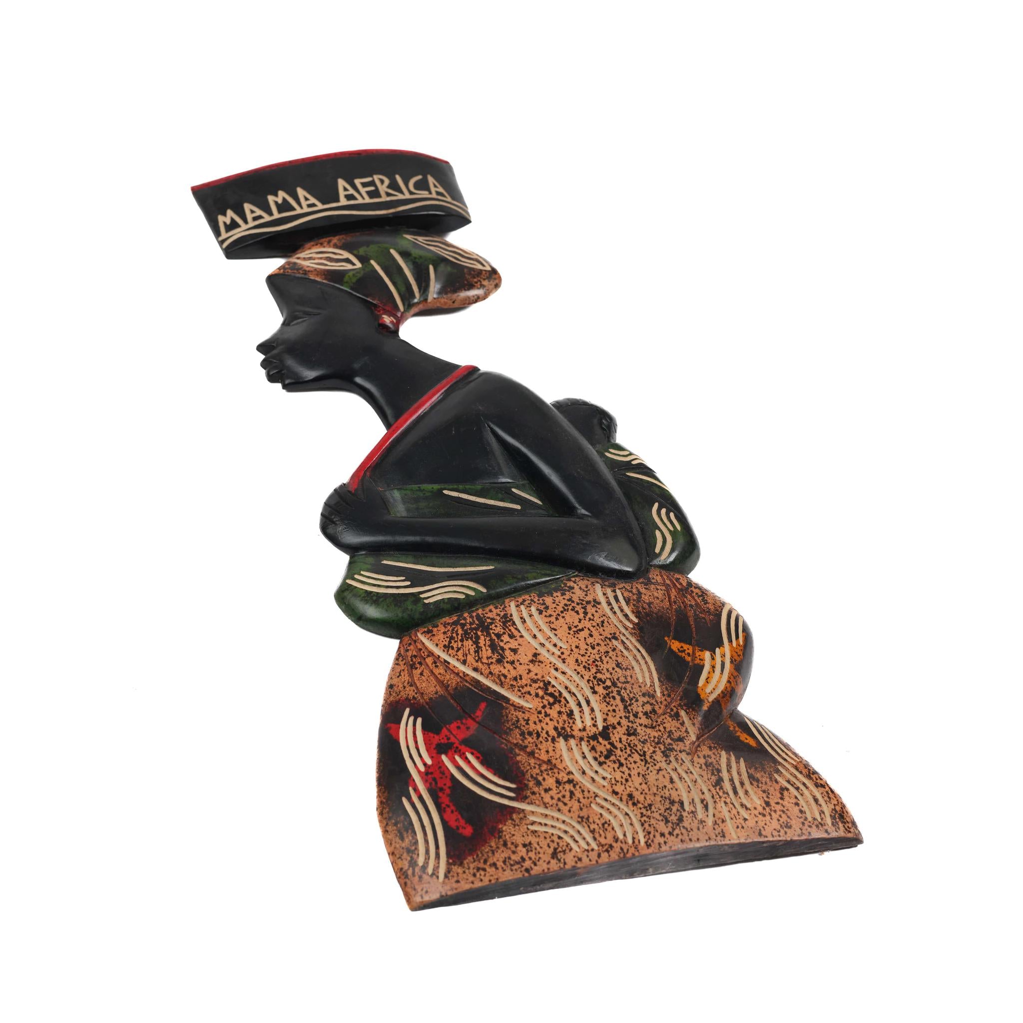 Hand-Carved Mama Africa Wall Sculpture - Large