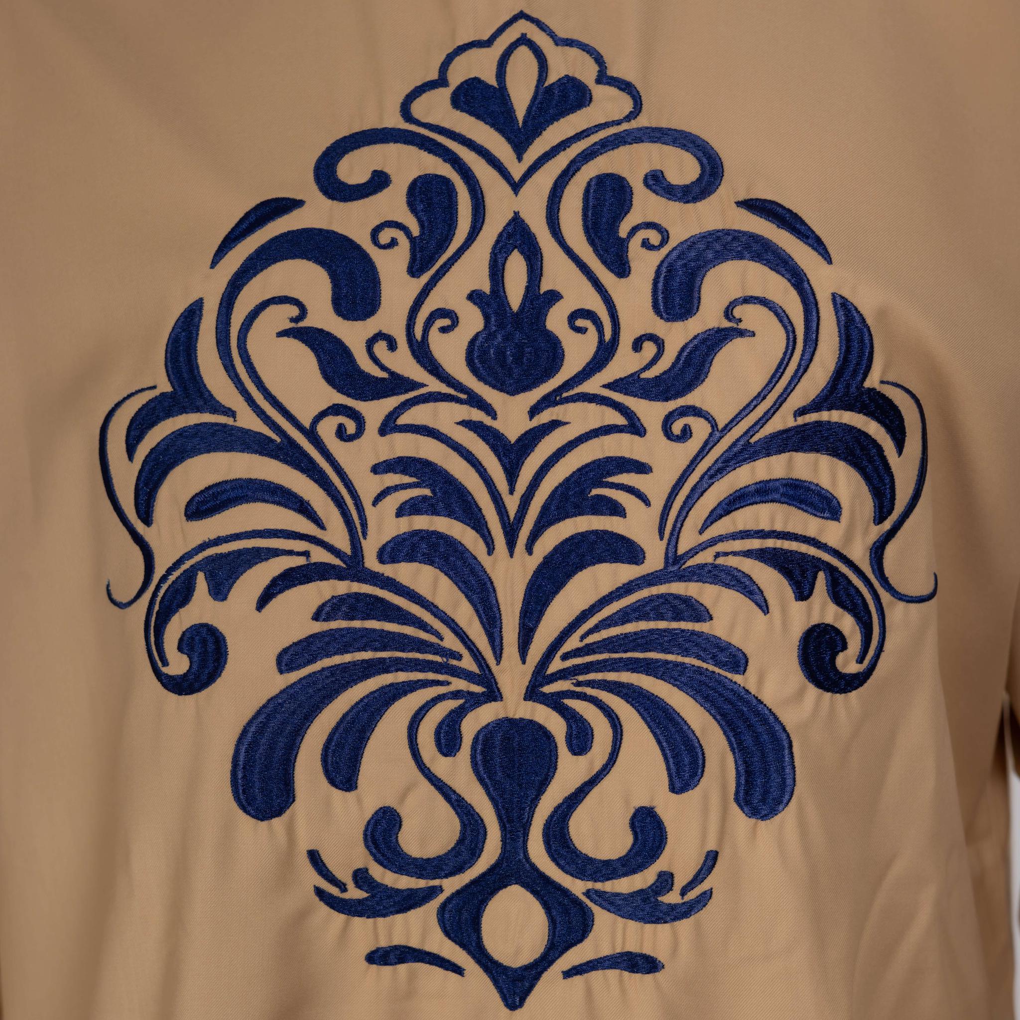 Tan and Blue Embroidery Set