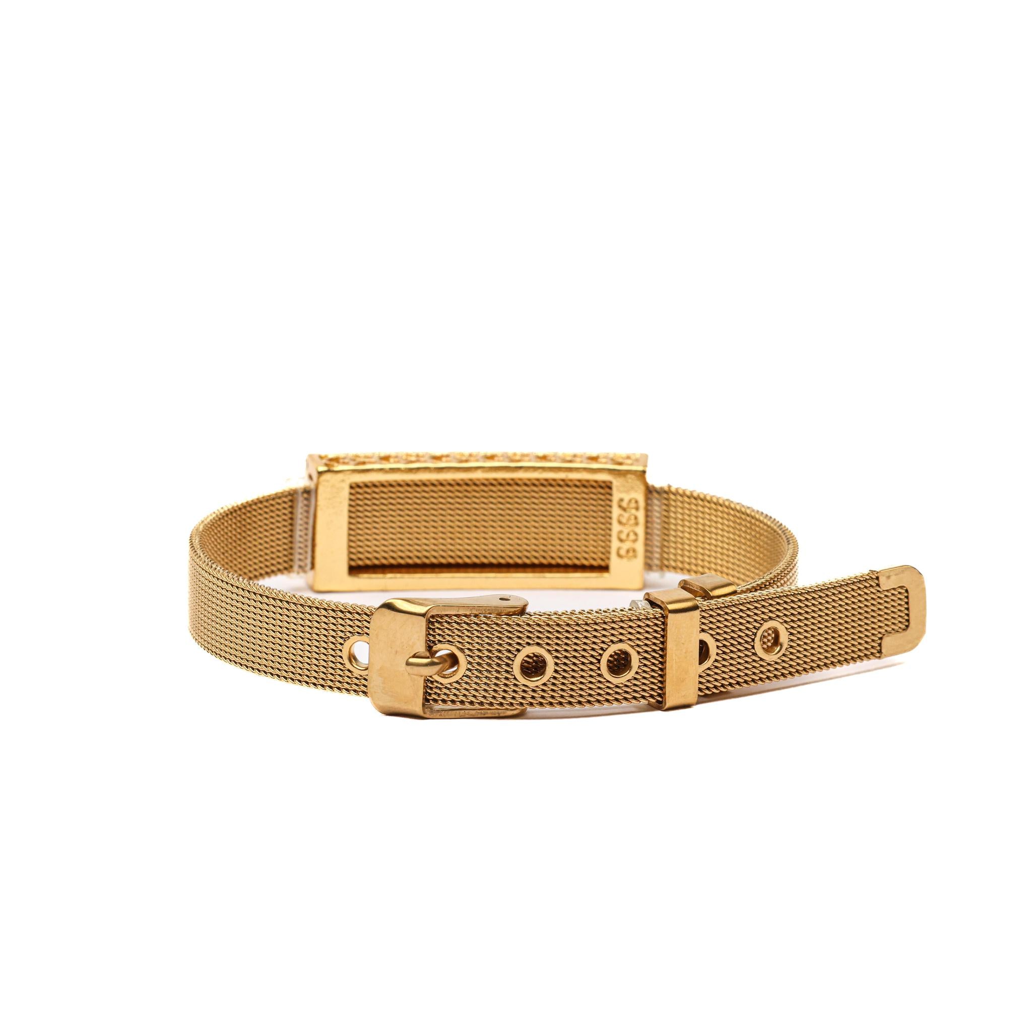 Gold Mesh Belt Buckle Bracelet