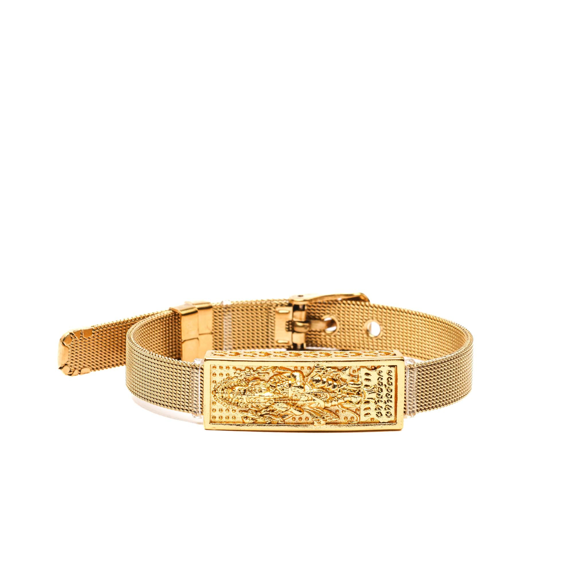 Gold Mesh Belt Buckle Bracelet