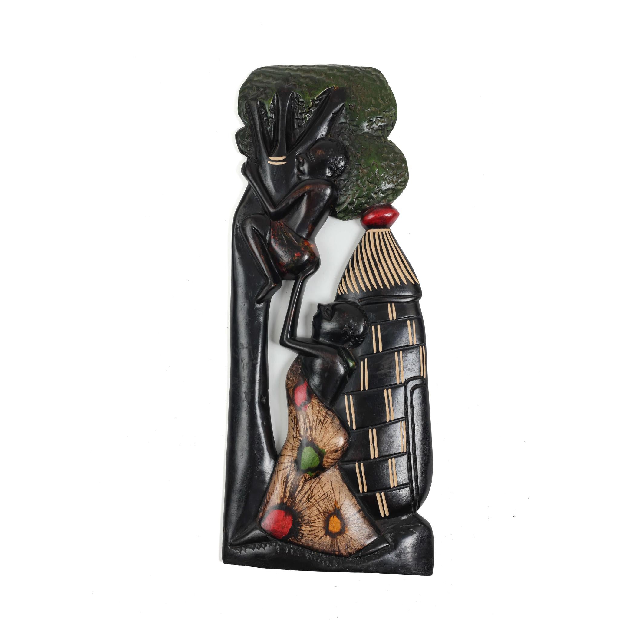 Hand-Carved Wall Art - Tree Climbing