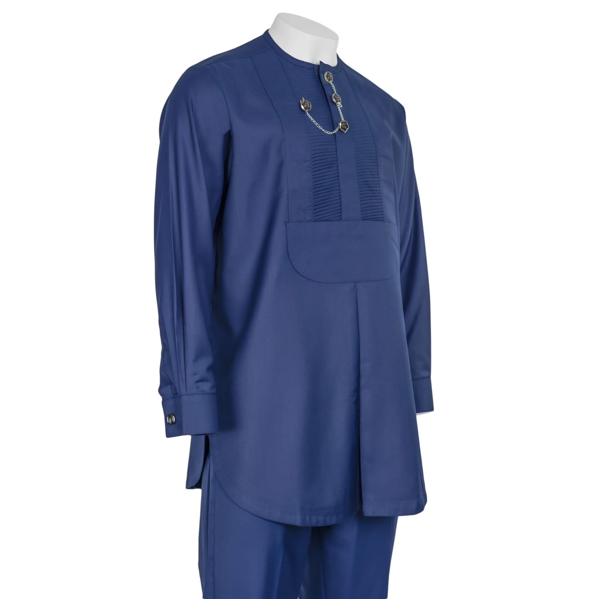 Navy Blue Etibo and Jewelry Suit