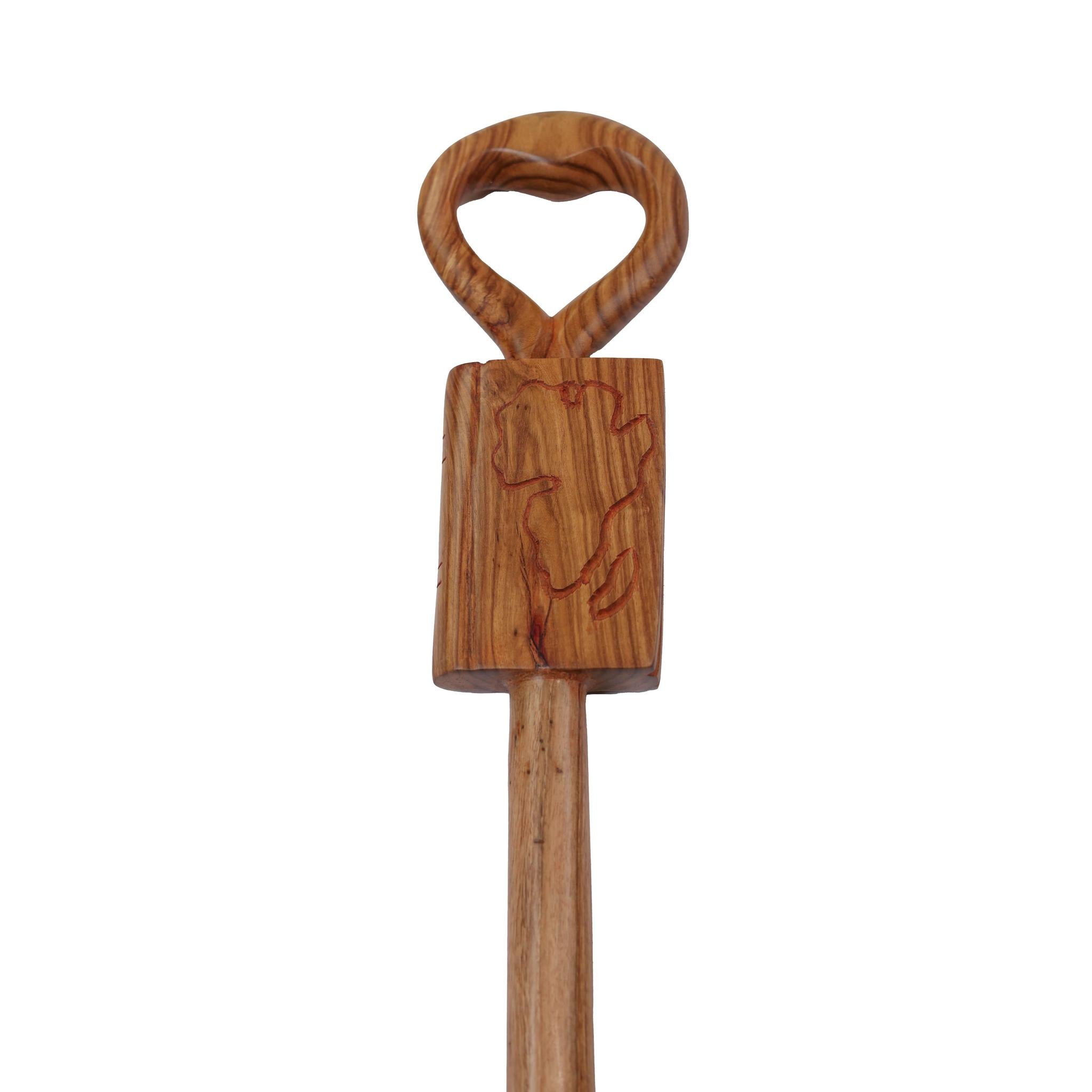 Hand-Carved Ghanaian Walking Stick Book of Africa