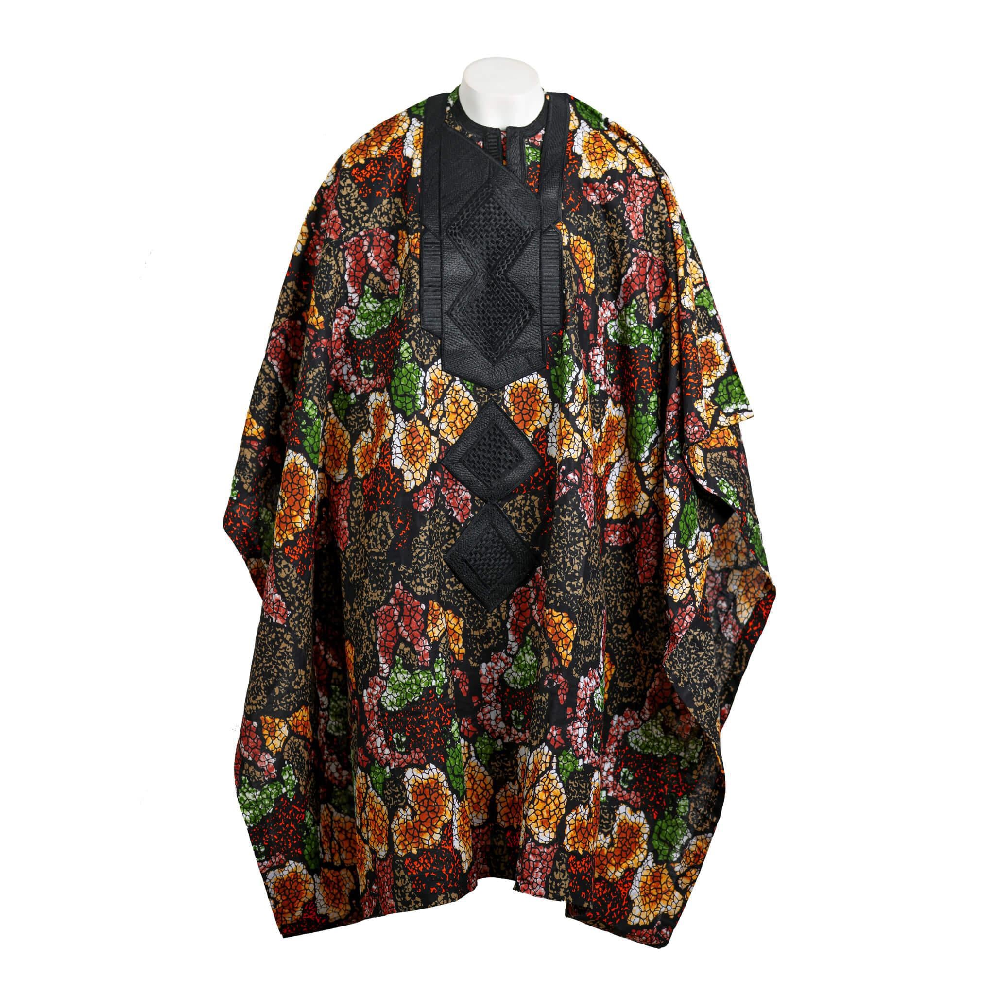 Muti-Colored Wax Print Agbada Set