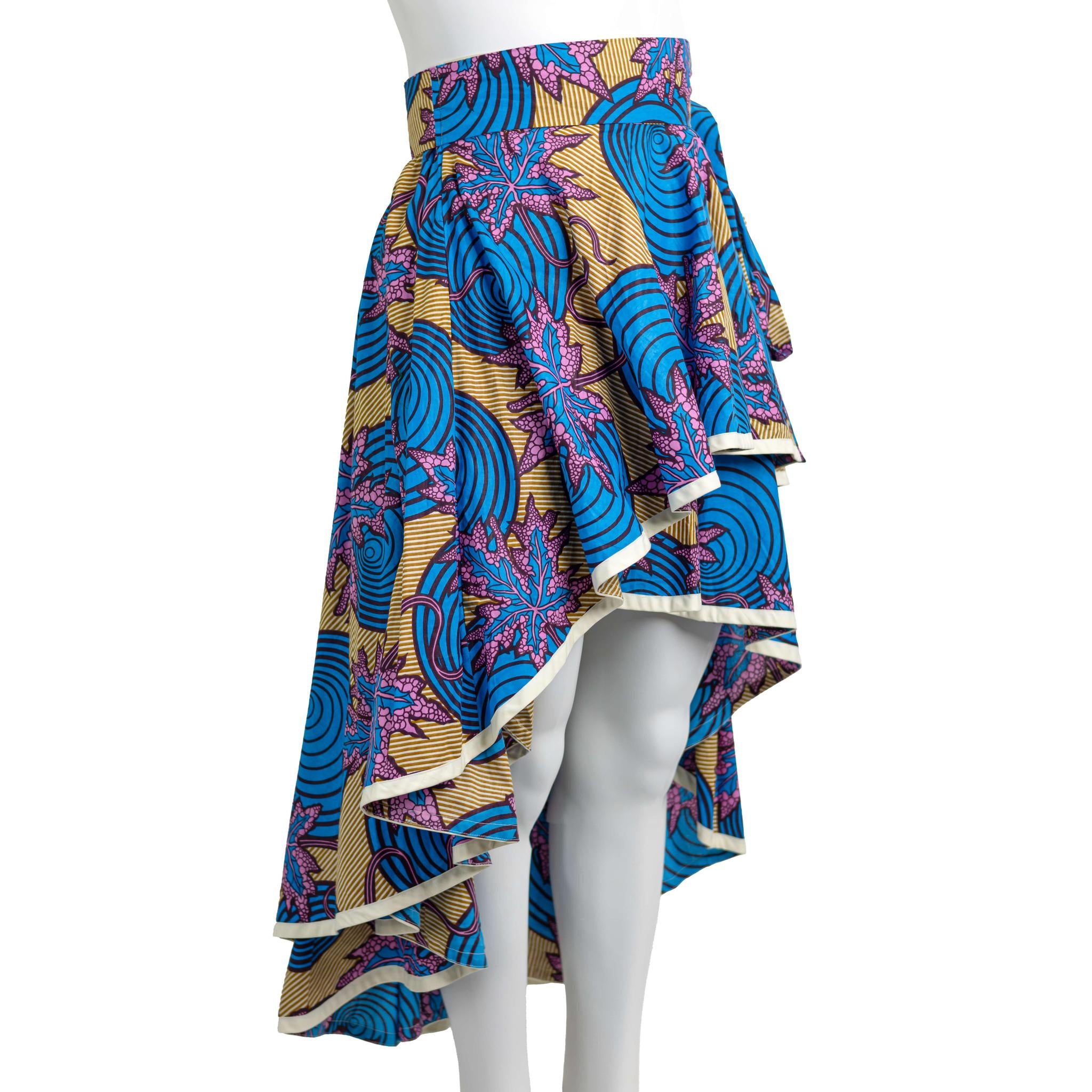 Layered Ankara Skirt with Belt