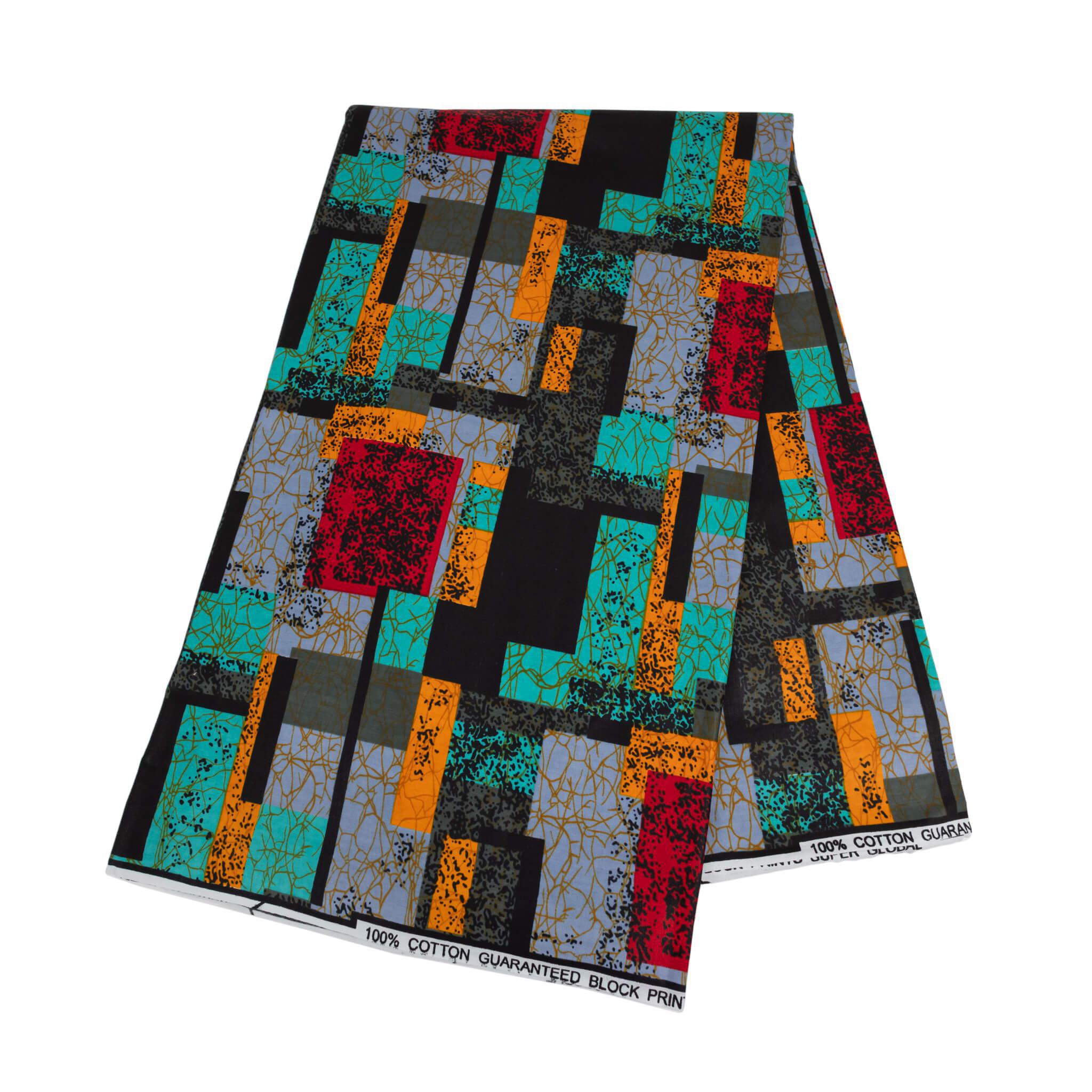Multi-Color Abstract Geometric Wax Print (Ankara) – 6 Yards