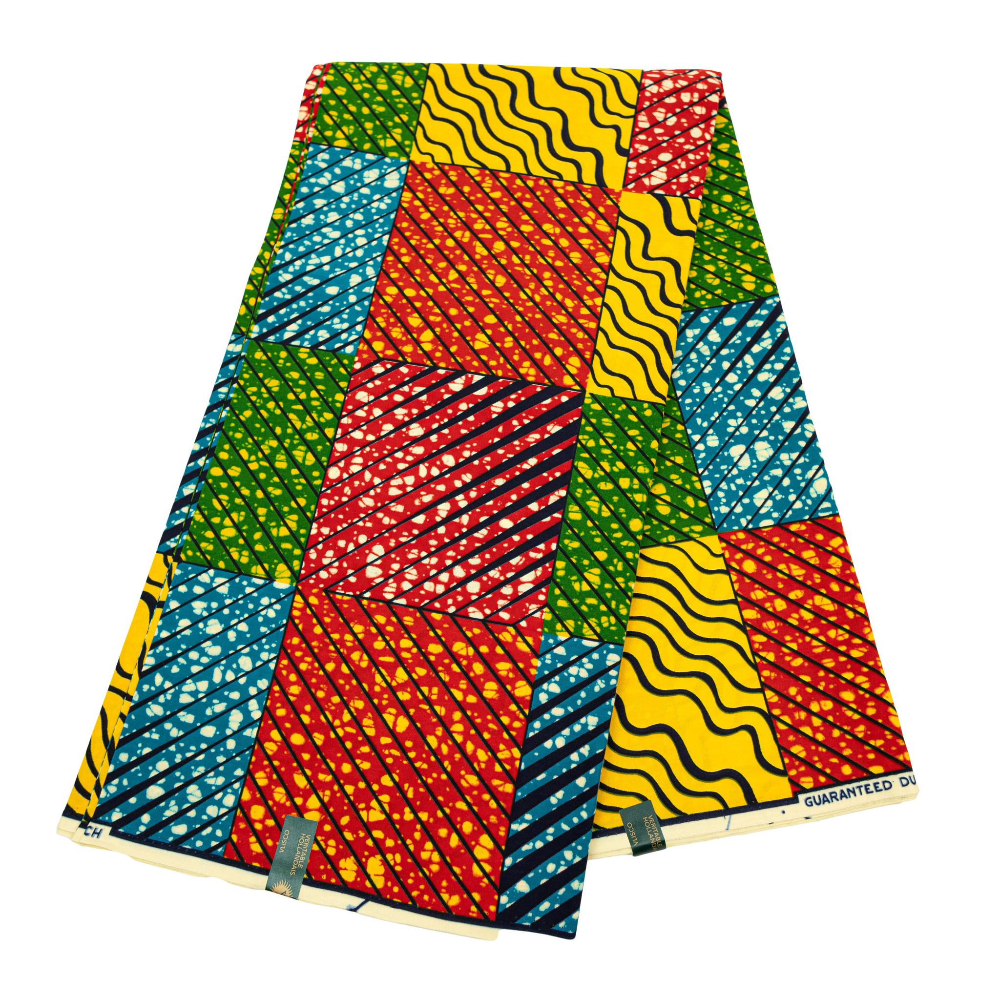 Multicolored Wax Pint Fabric - 6 Yards