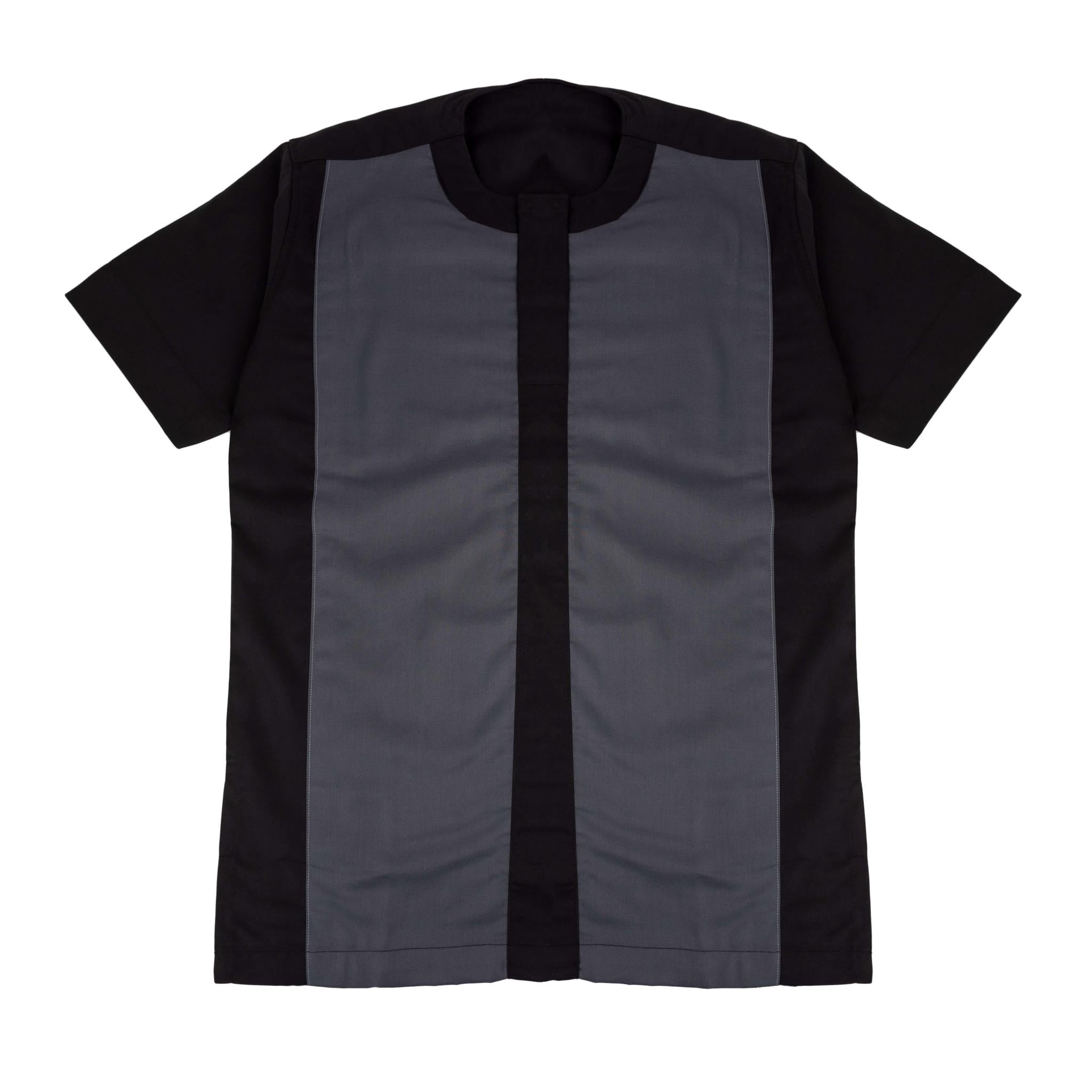 Two-Tone Black and Grey Short Sleeve Suit